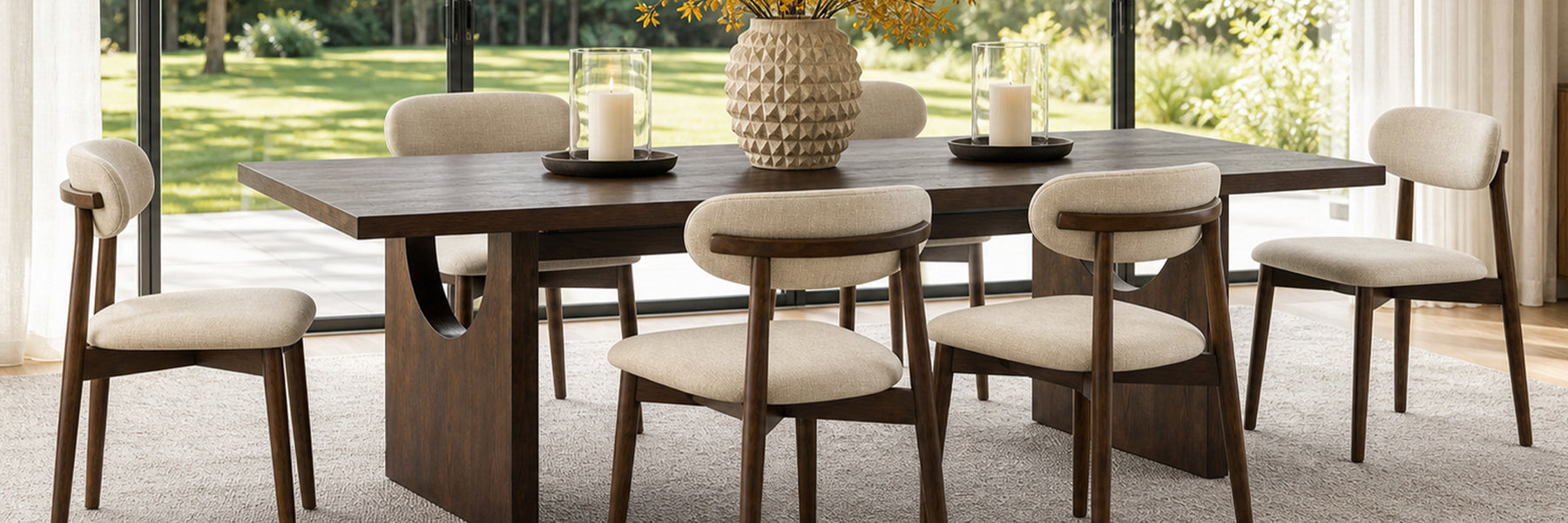 COLAMY HALO 72" Dining Table with NOYA Dining Chairs Set for 4-6
