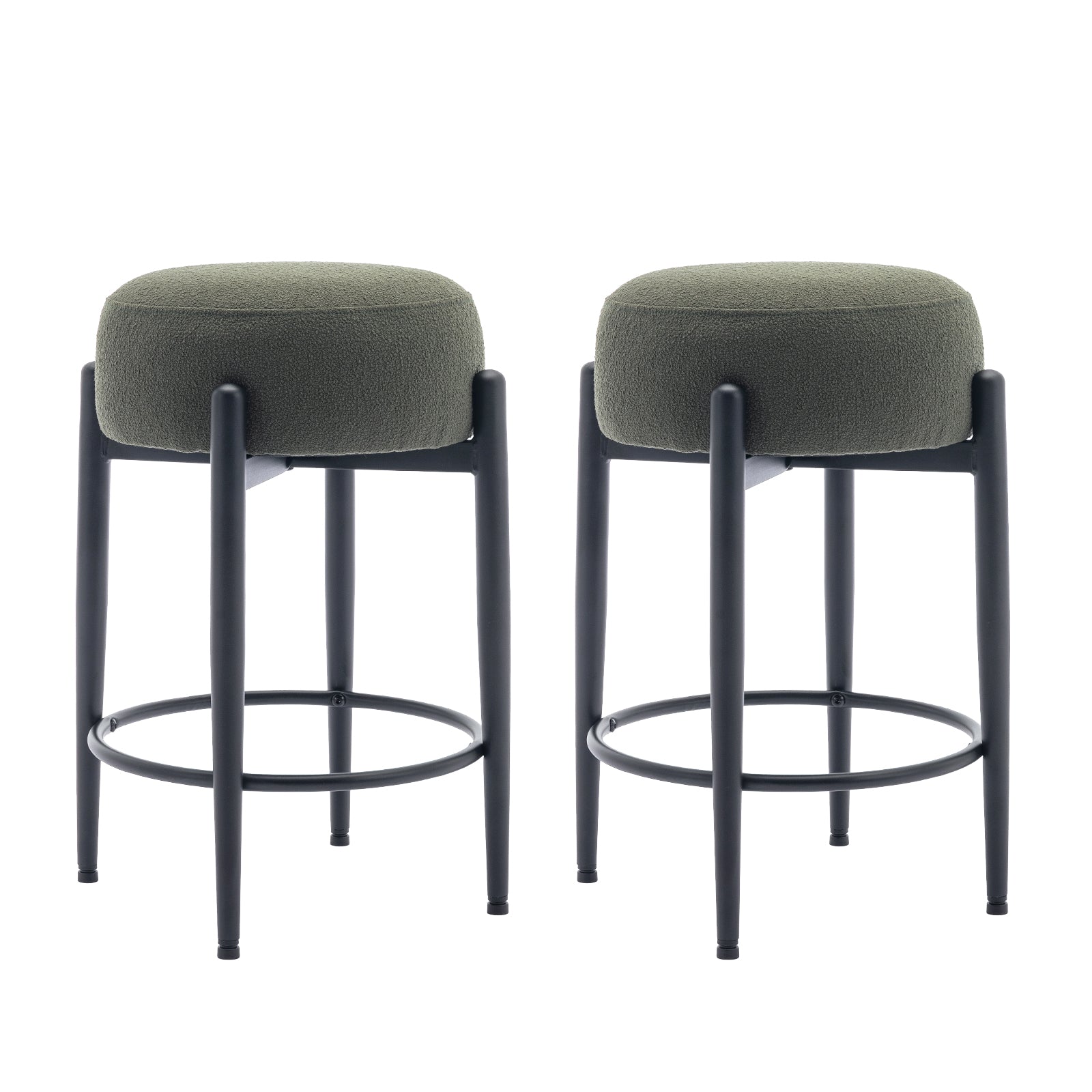 COLAMY Sherpa Backless Round Bar Stools Set of 2 4 and 6