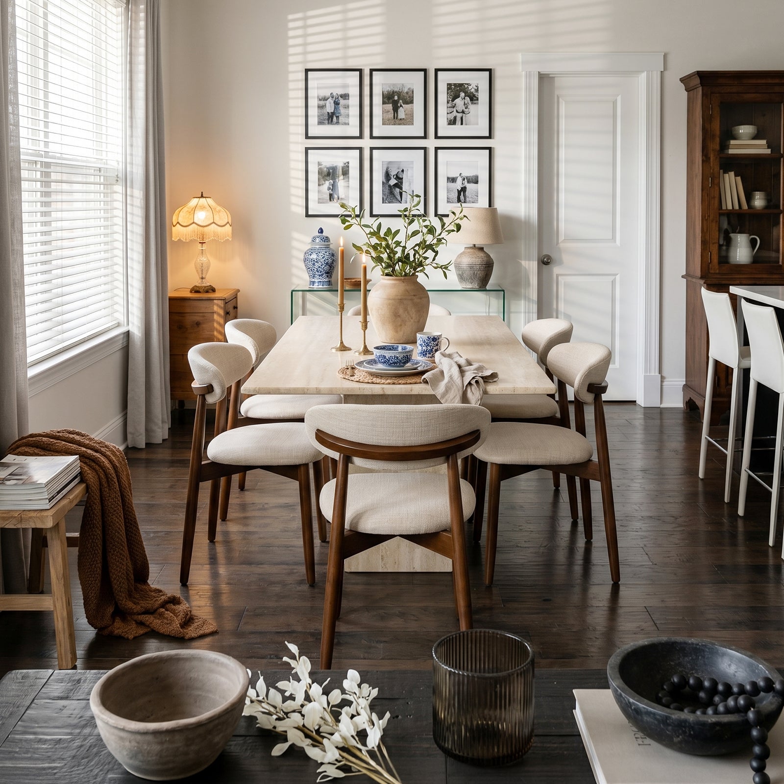 COLAMY NOYA Mid-Century Modern Upholstered Dining Chair