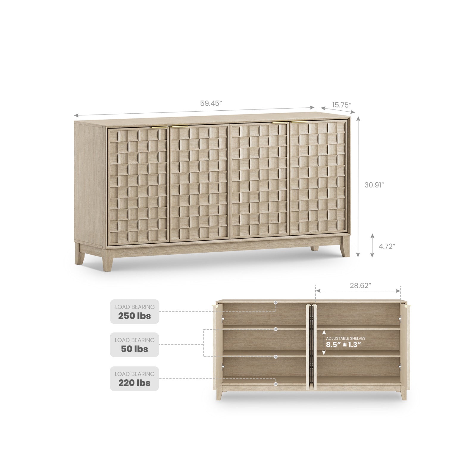 COLAMY PIXEL Sideboard Cabinet with Storage
