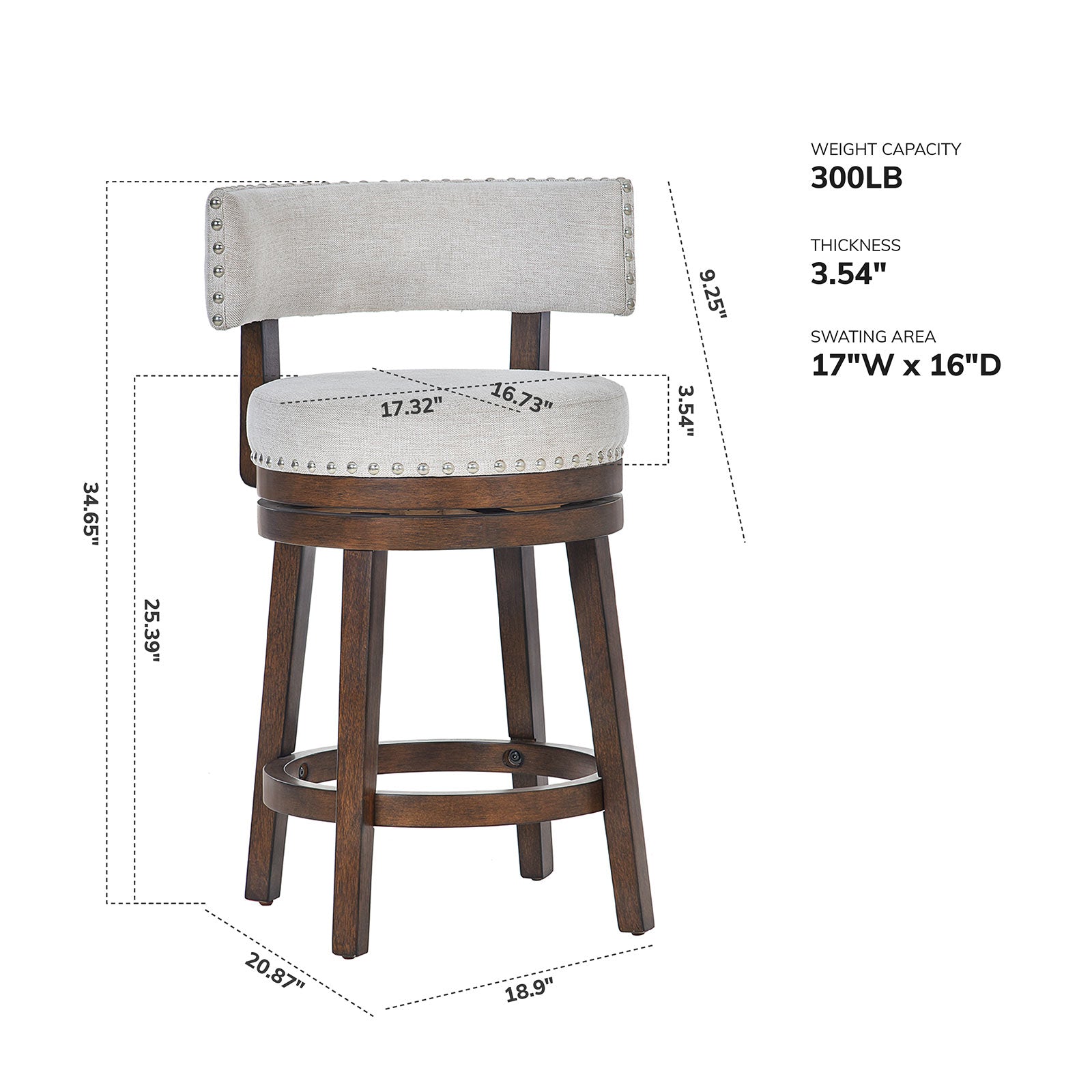 COLAMY RENO Vintage Industrial Dining Chair