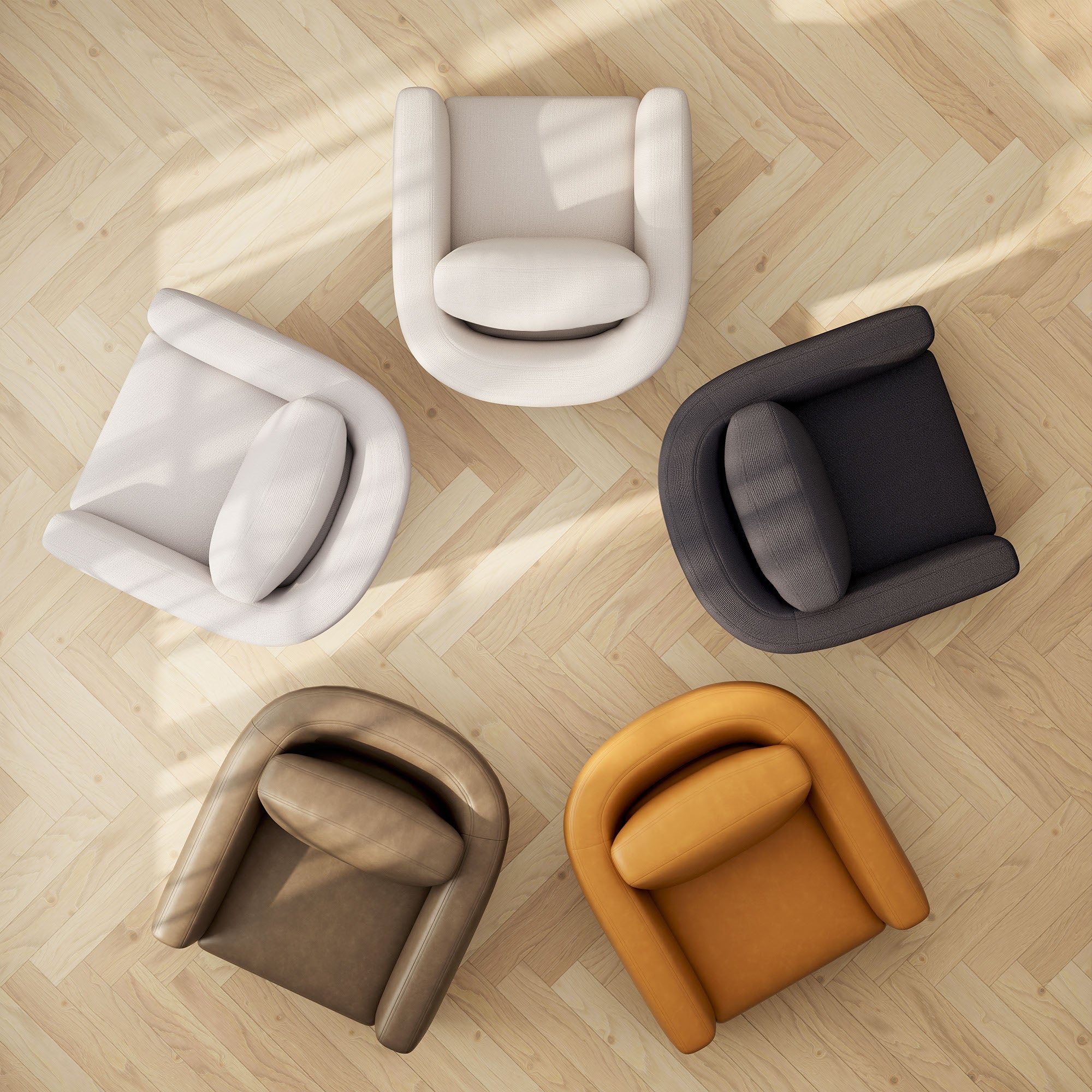 COLAMY REVA Modern Swivel Accent Chair