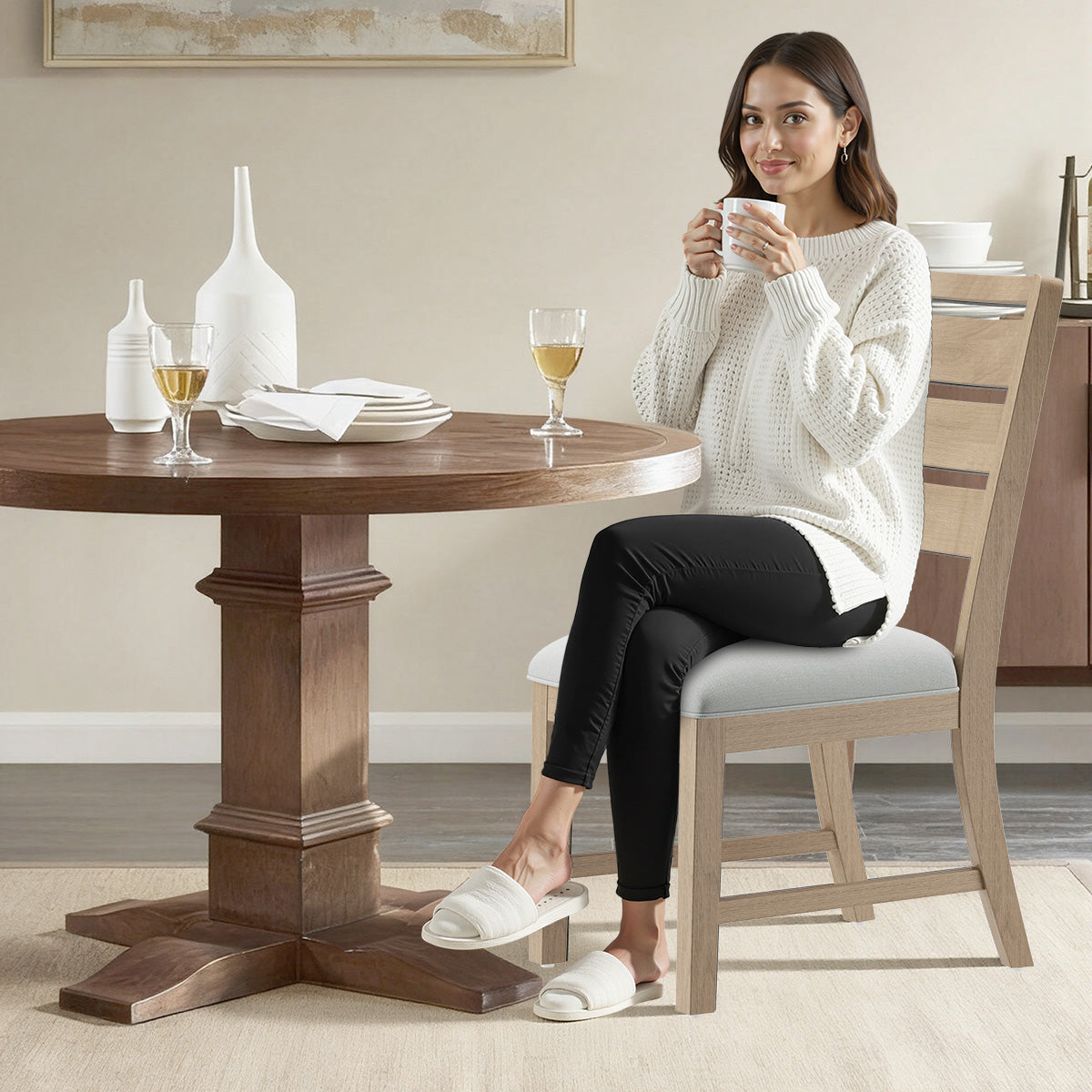 COLAMY SERA Solid Wood Comfort Dining Chair