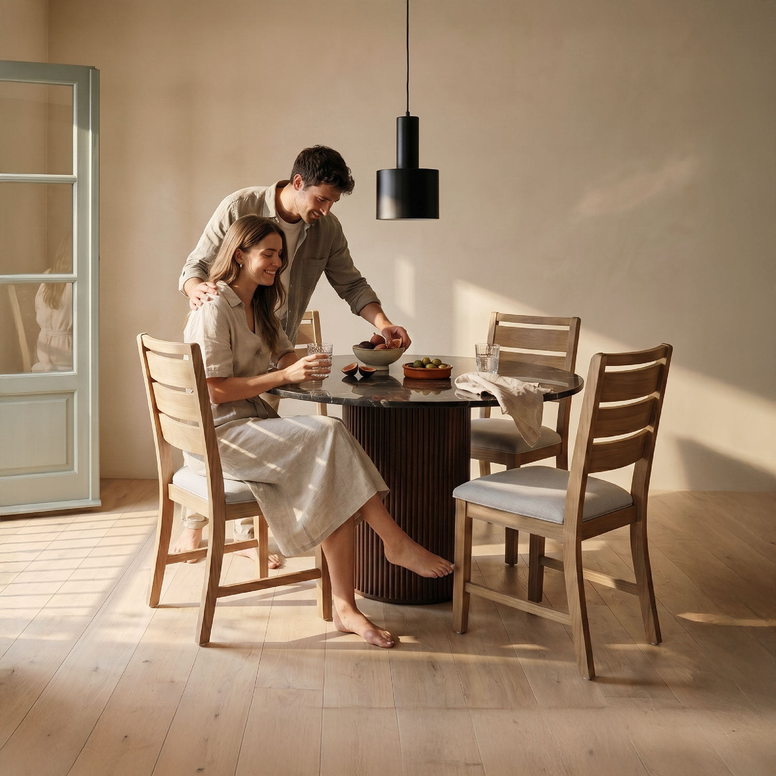 COLAMY SERA Solid Wood Comfort Dining Chair