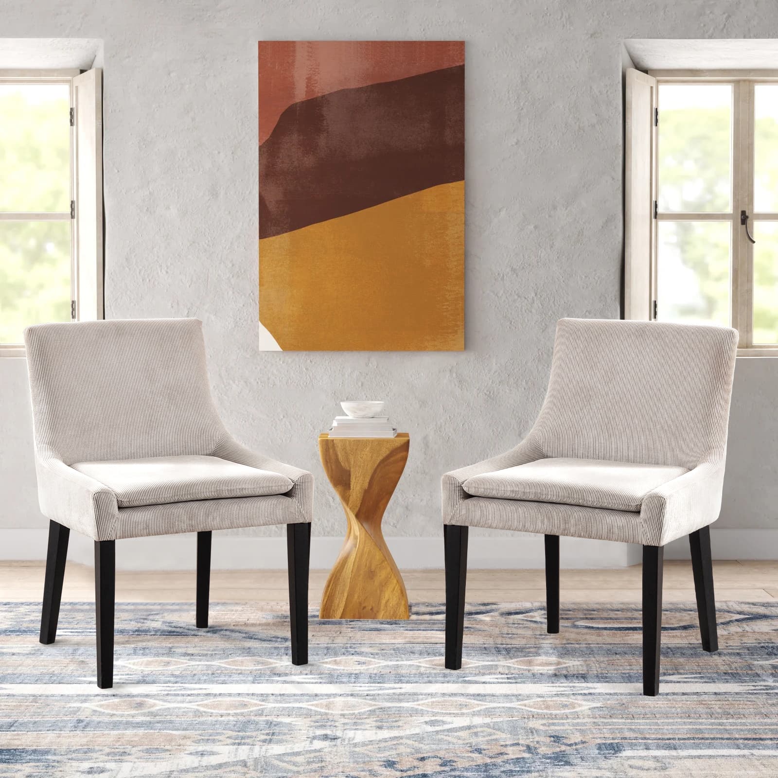 COLAMY Upholstered Corduroy Dining Chair