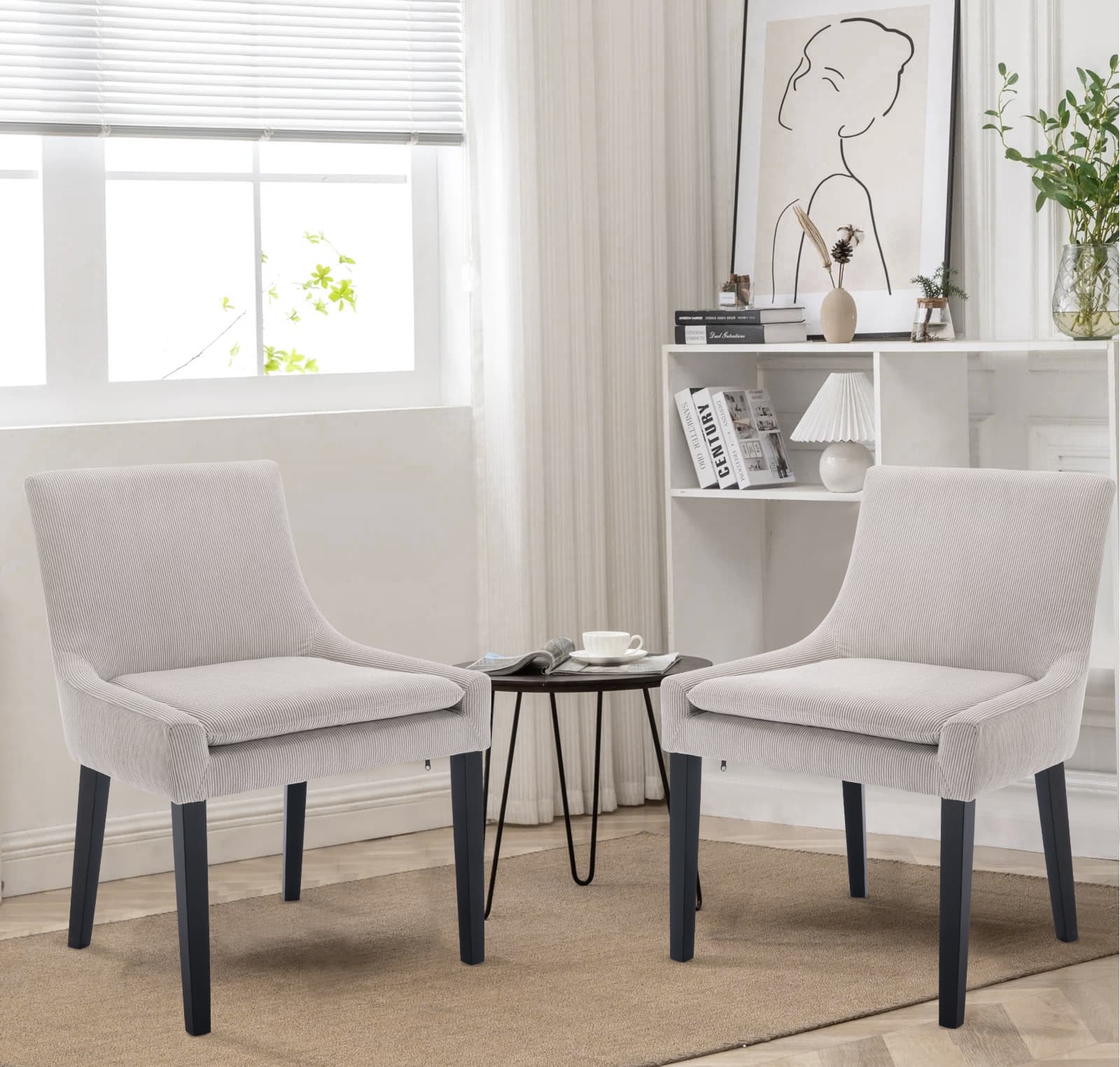 COLAMY Upholstered Corduroy Dining Chair