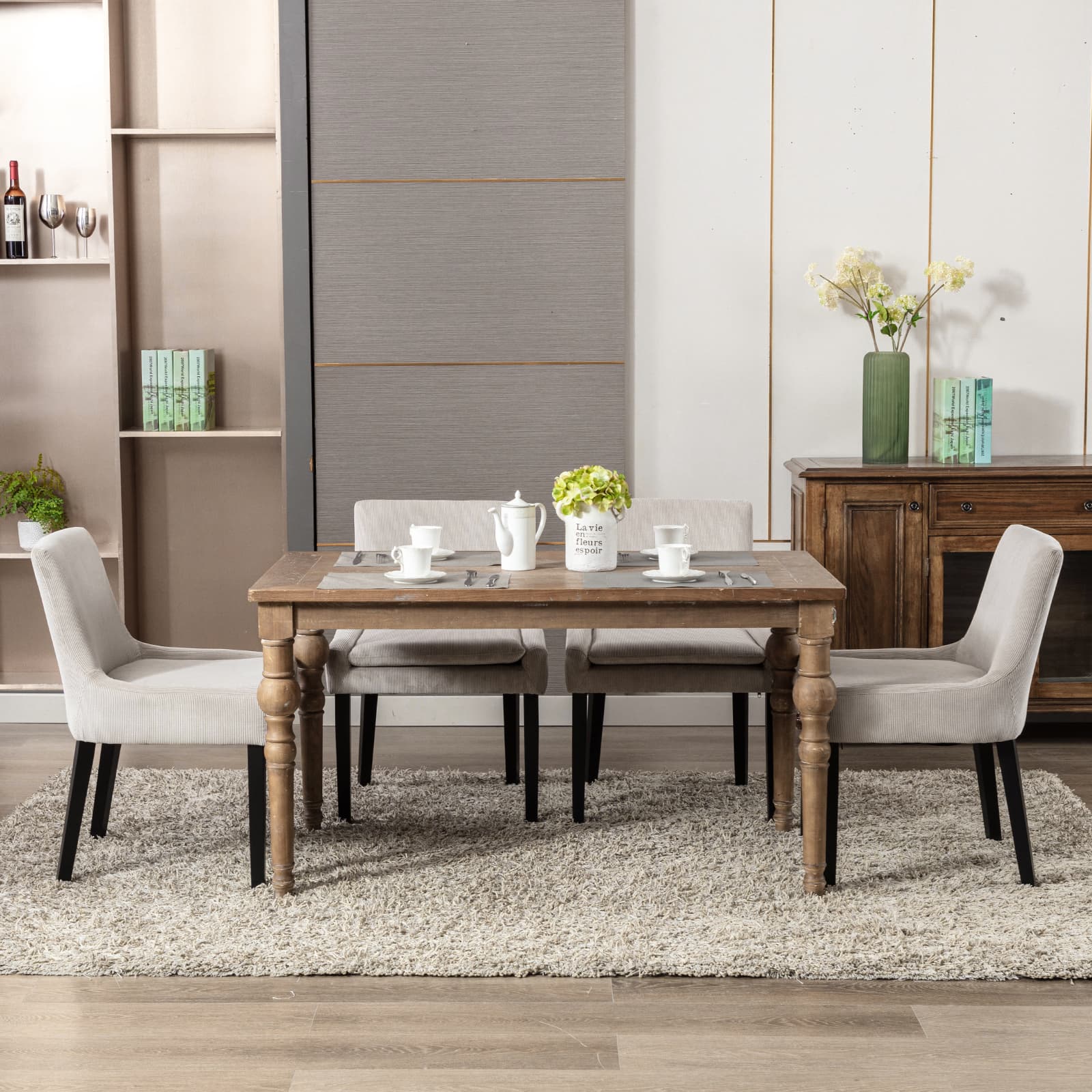 COLAMY Upholstered Corduroy Dining Chair