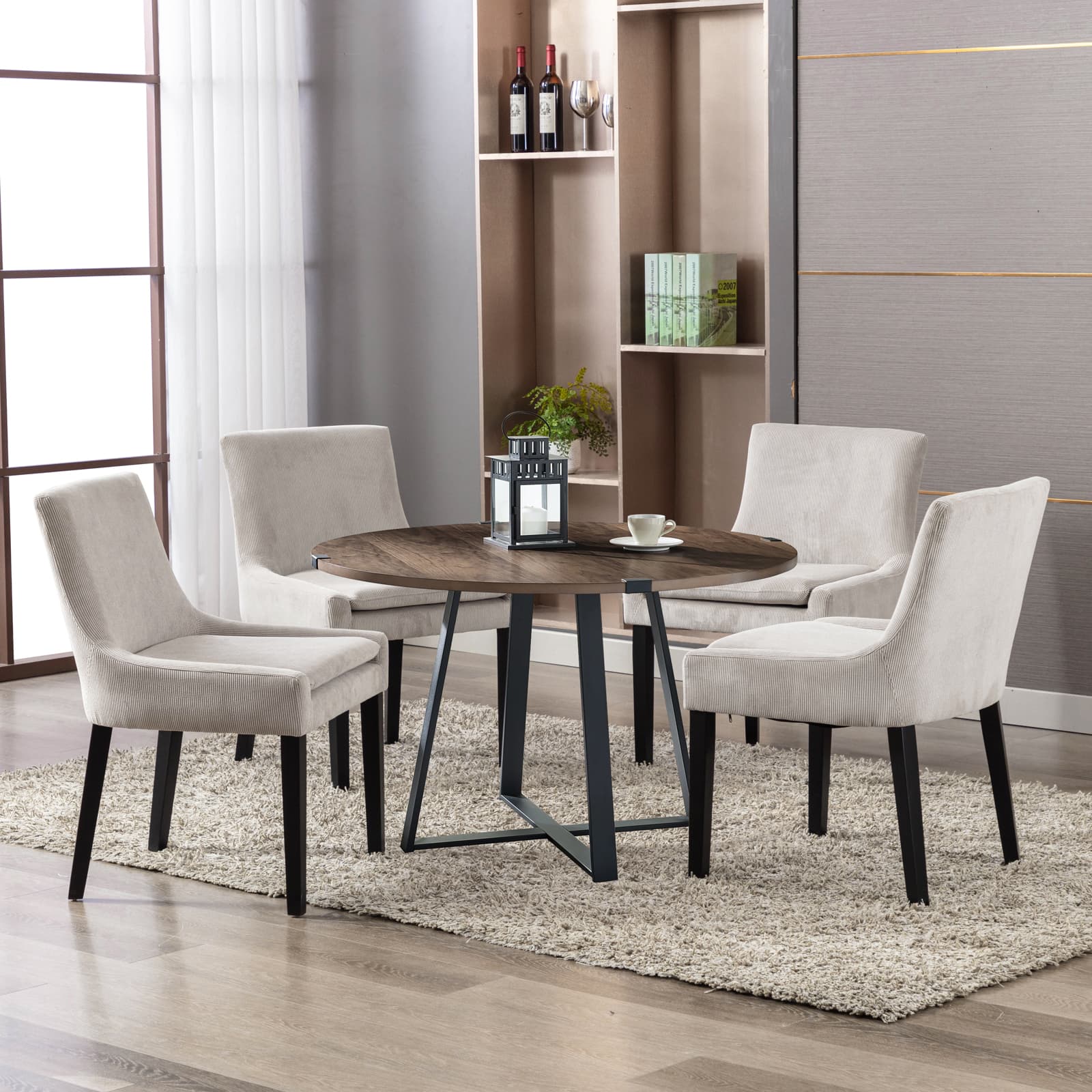 COLAMY Upholstered Corduroy Dining Chair