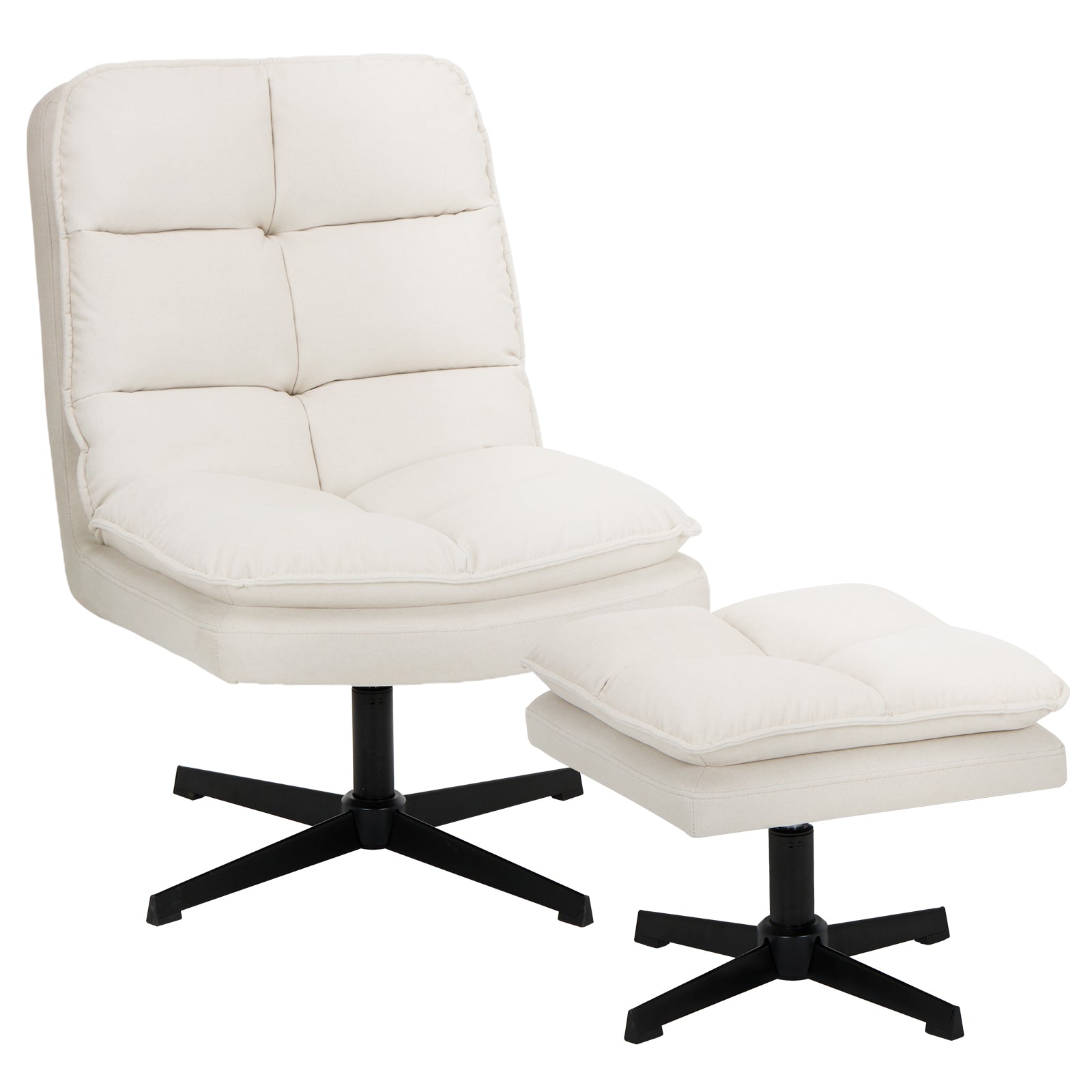 COLAMY Upholstered Reading Chair Fabric Padded Swiveling Chair Model.6042