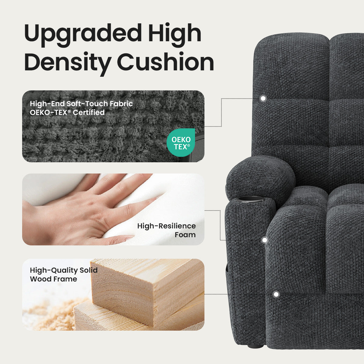 COLAMY SERENE Power Lift Recliner Massage Chair