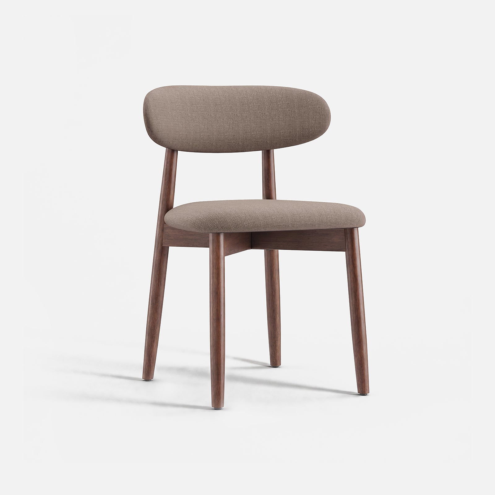 COLAMY mid century modern camel upholstered dining chair with wood frame