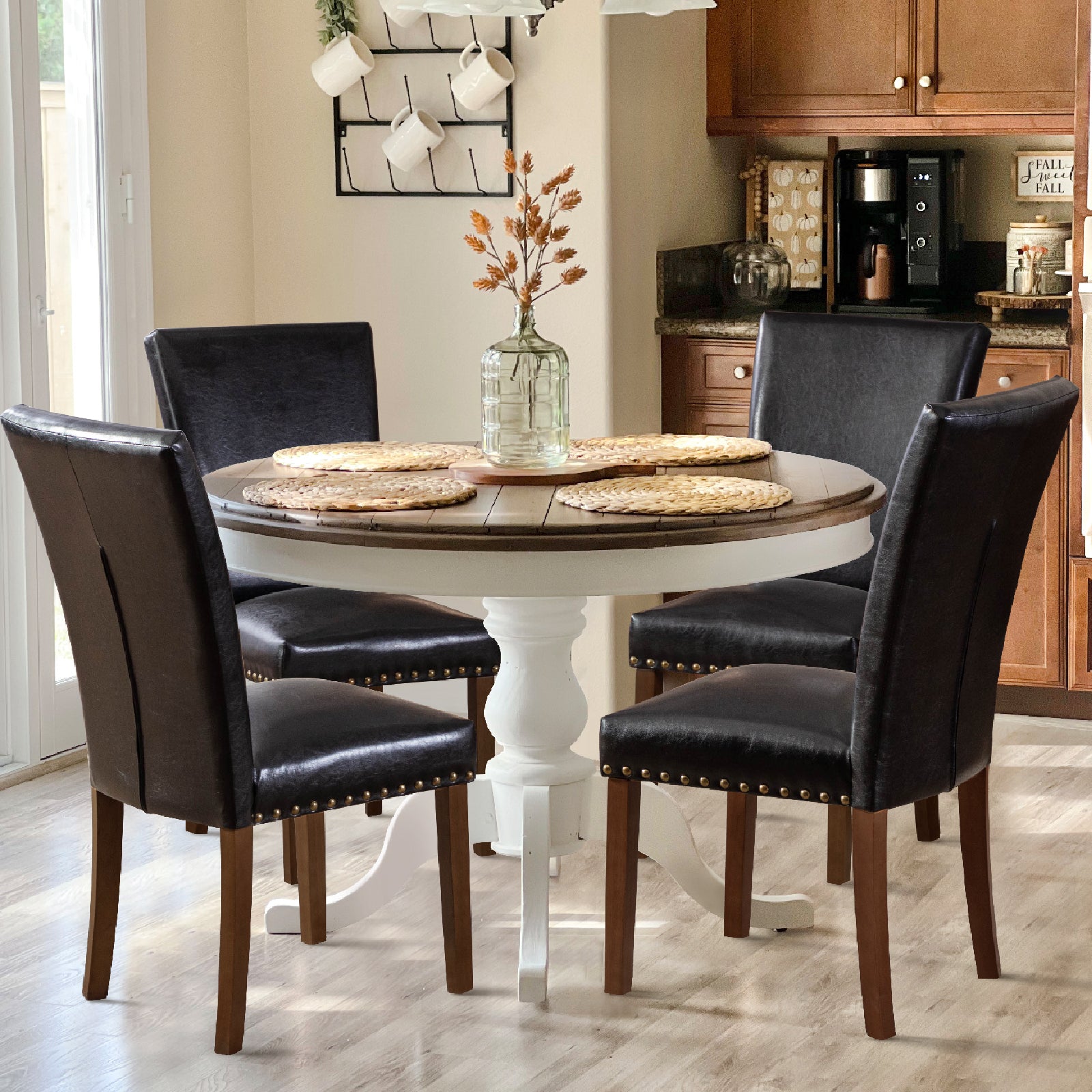 COLAMY Nailhead Trim Parsons Dining Chair