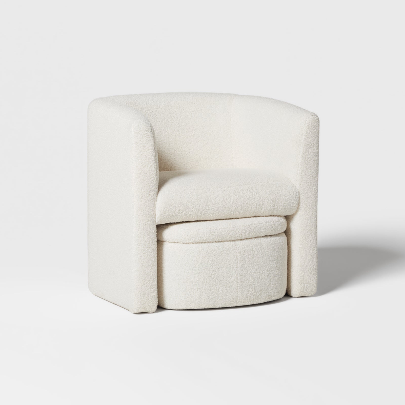 COLAMY NUIA Accent Barrel Chair with Storage Ottoman Set