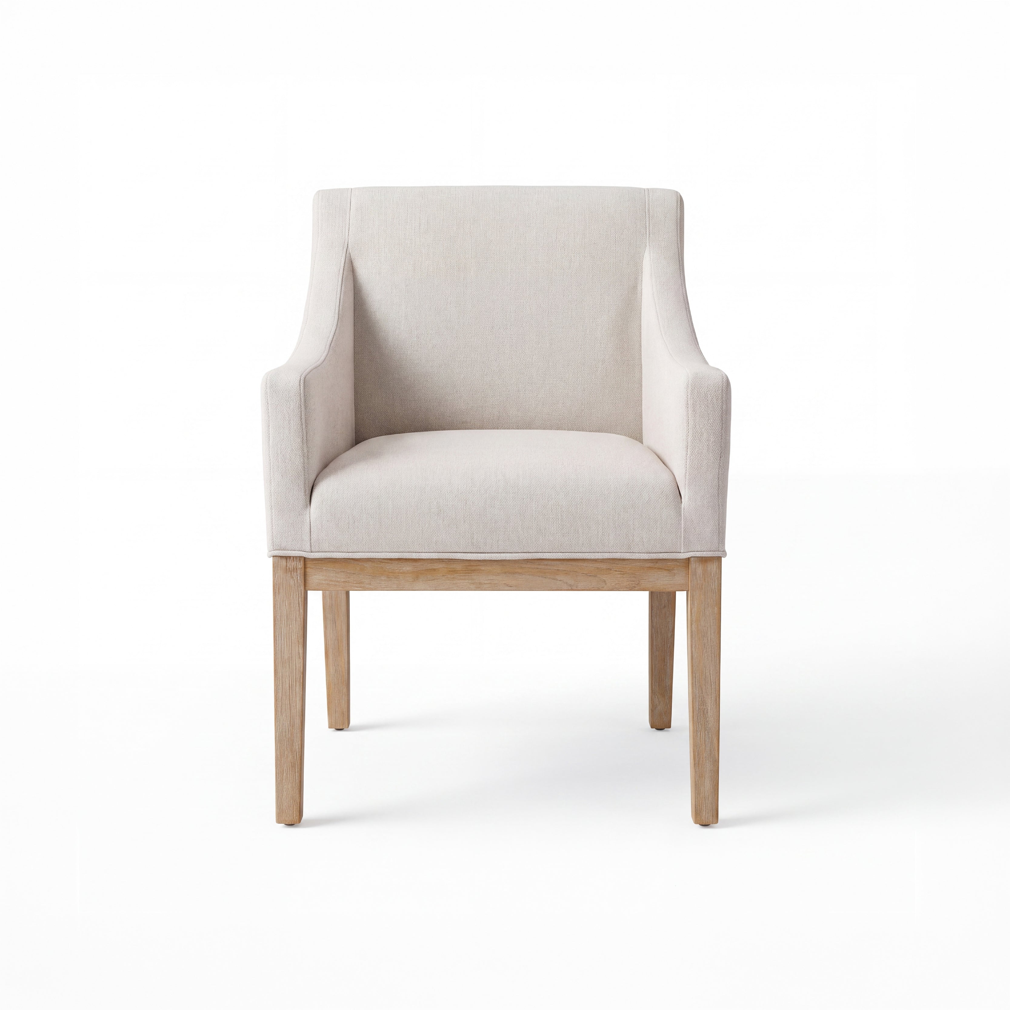 COLAMY ELVIA Upholstered Dining Chair with Arms – Solid Wood Frame