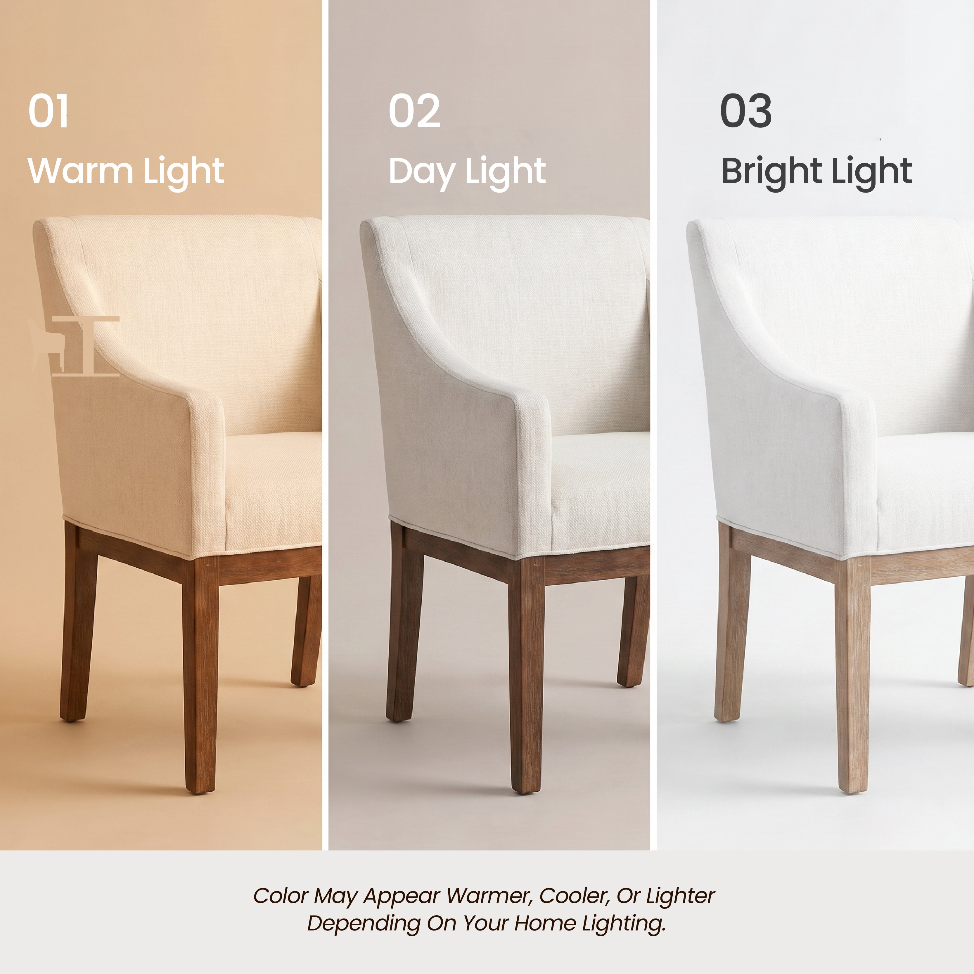 COLAMY ELVIA Upholstered Dining Chair with Arms – Solid Wood Frame
