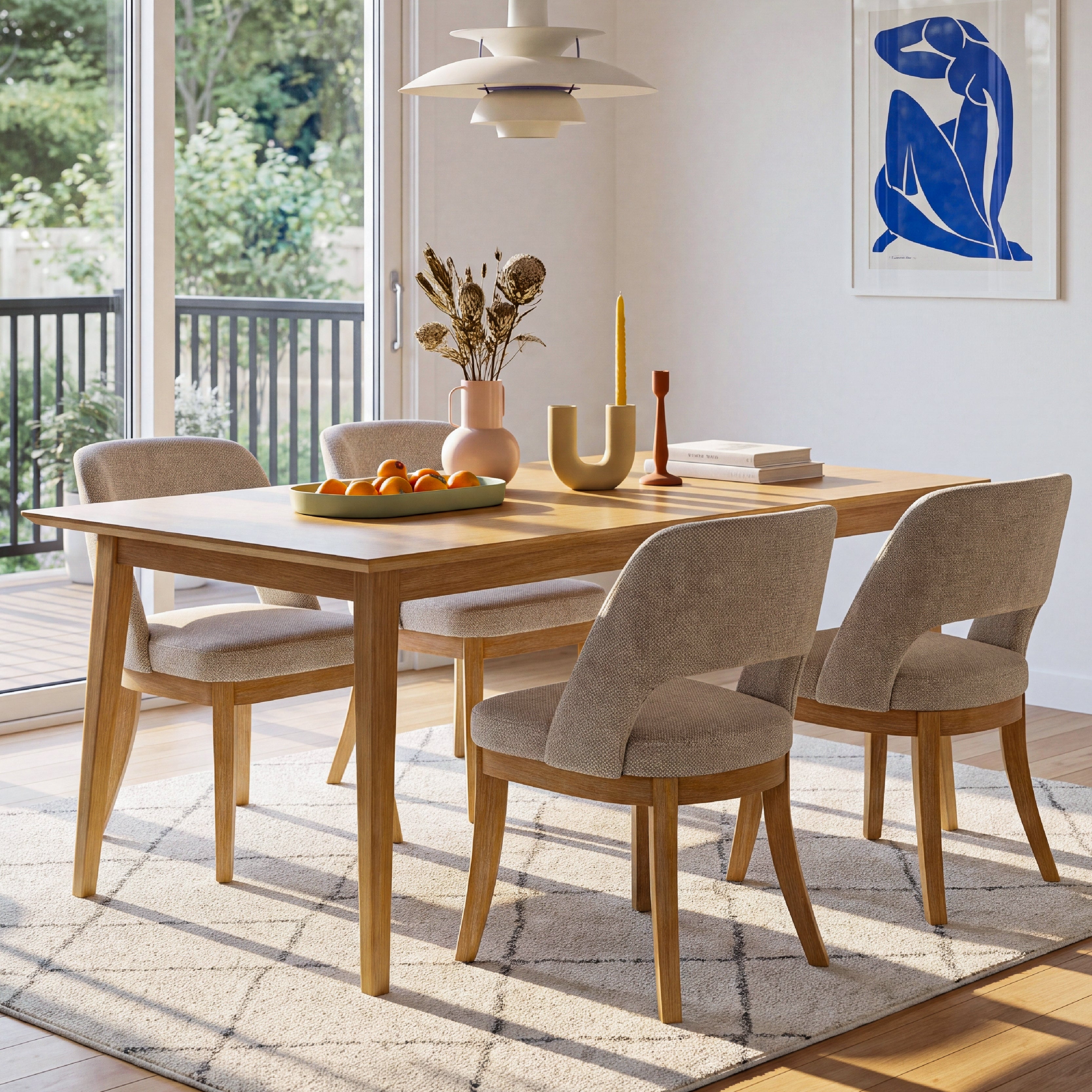 COLAMY ELVIA Upholstered Dining Chairs Set of 2 – Open Back Design