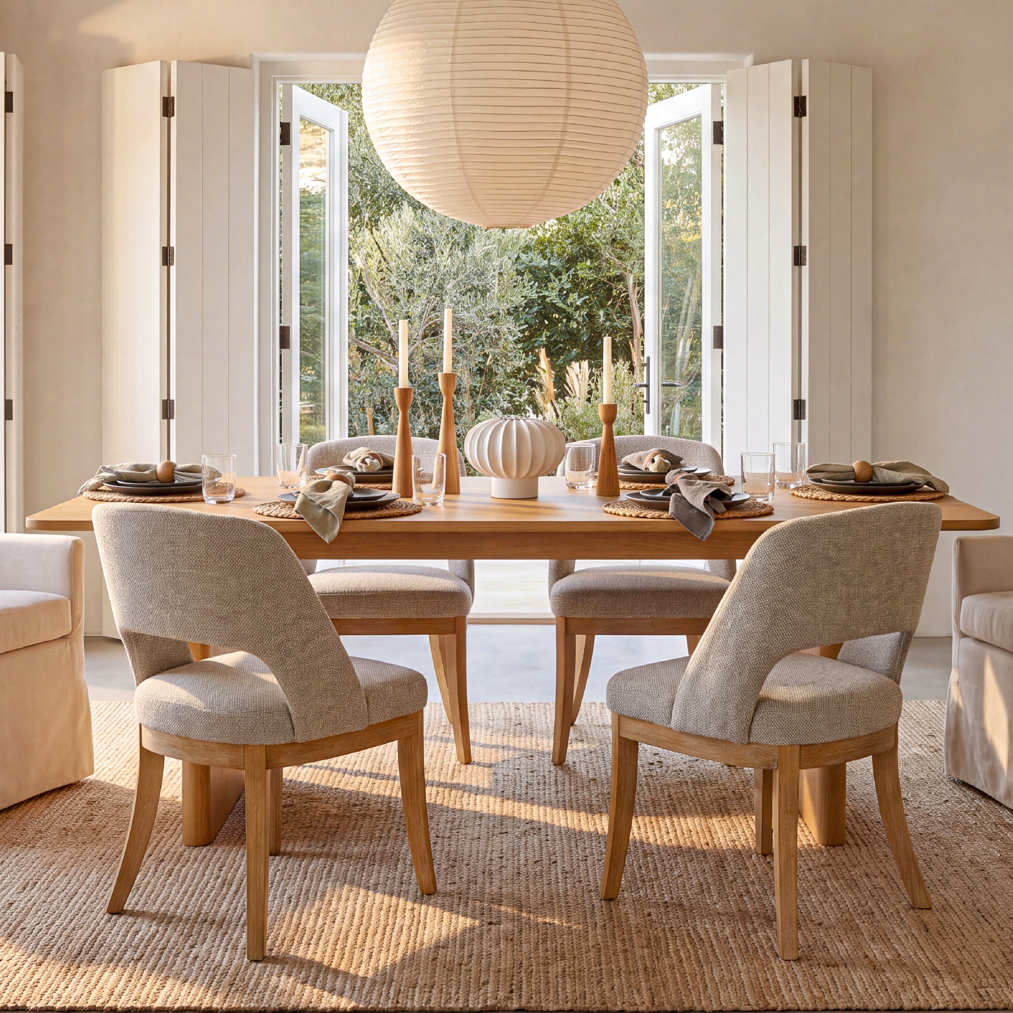 COLAMY ELVIA Upholstered Dining Chairs Set of 2 – Open Back Design