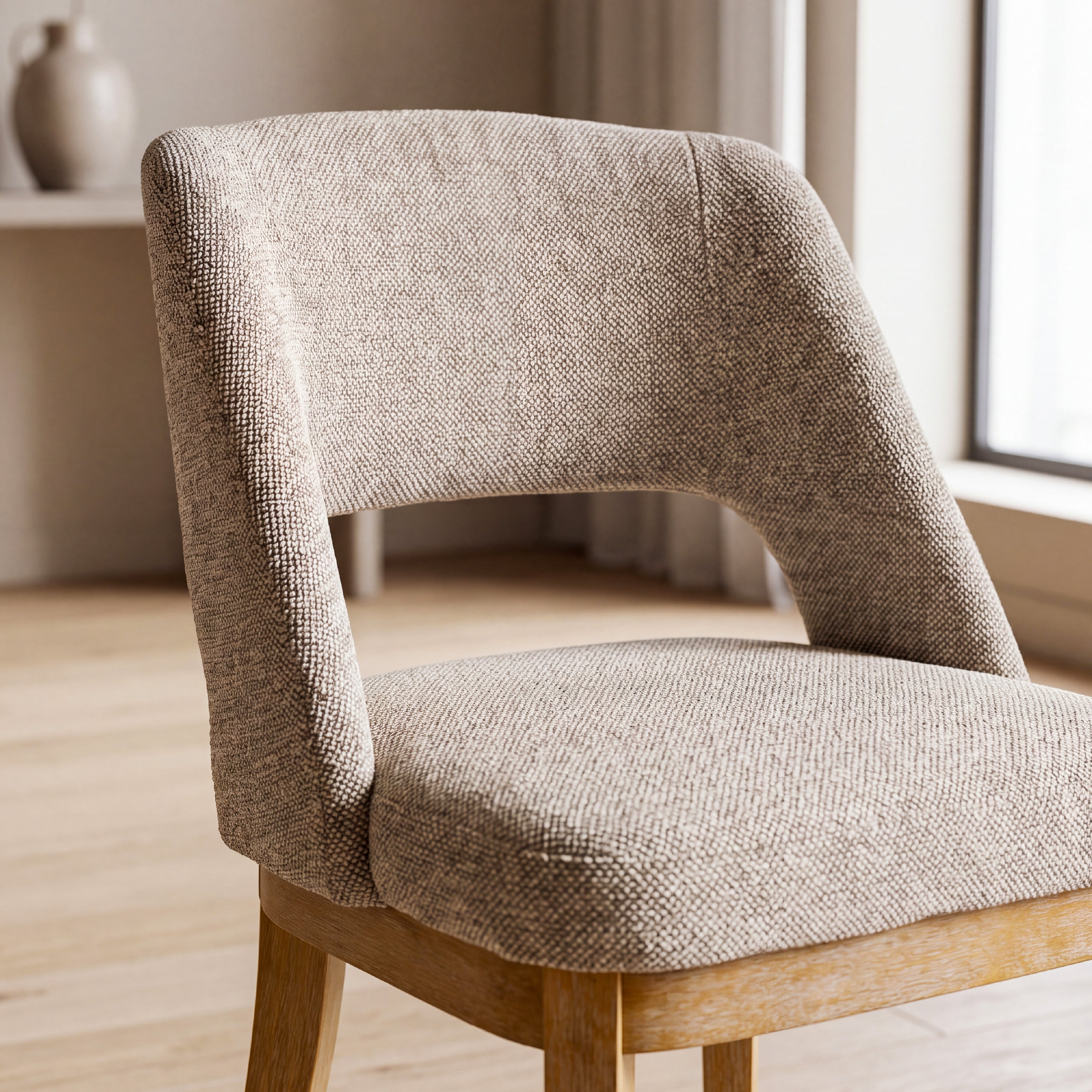 COLAMY ELVIA Upholstered Dining Chairs Set of 2 – Open Back Design