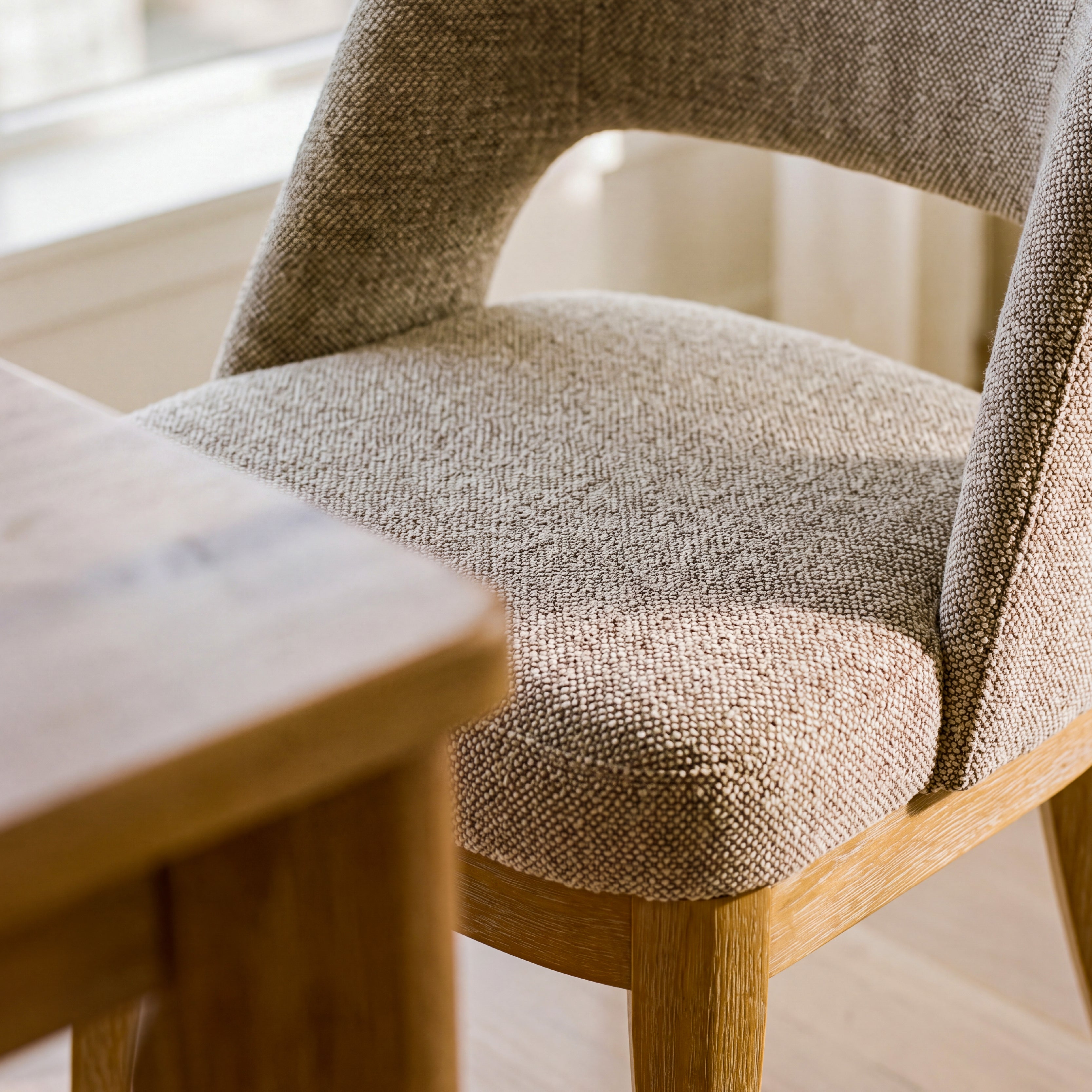 COLAMY ELVIA Upholstered Dining Chairs Set of 2 – Open Back Design