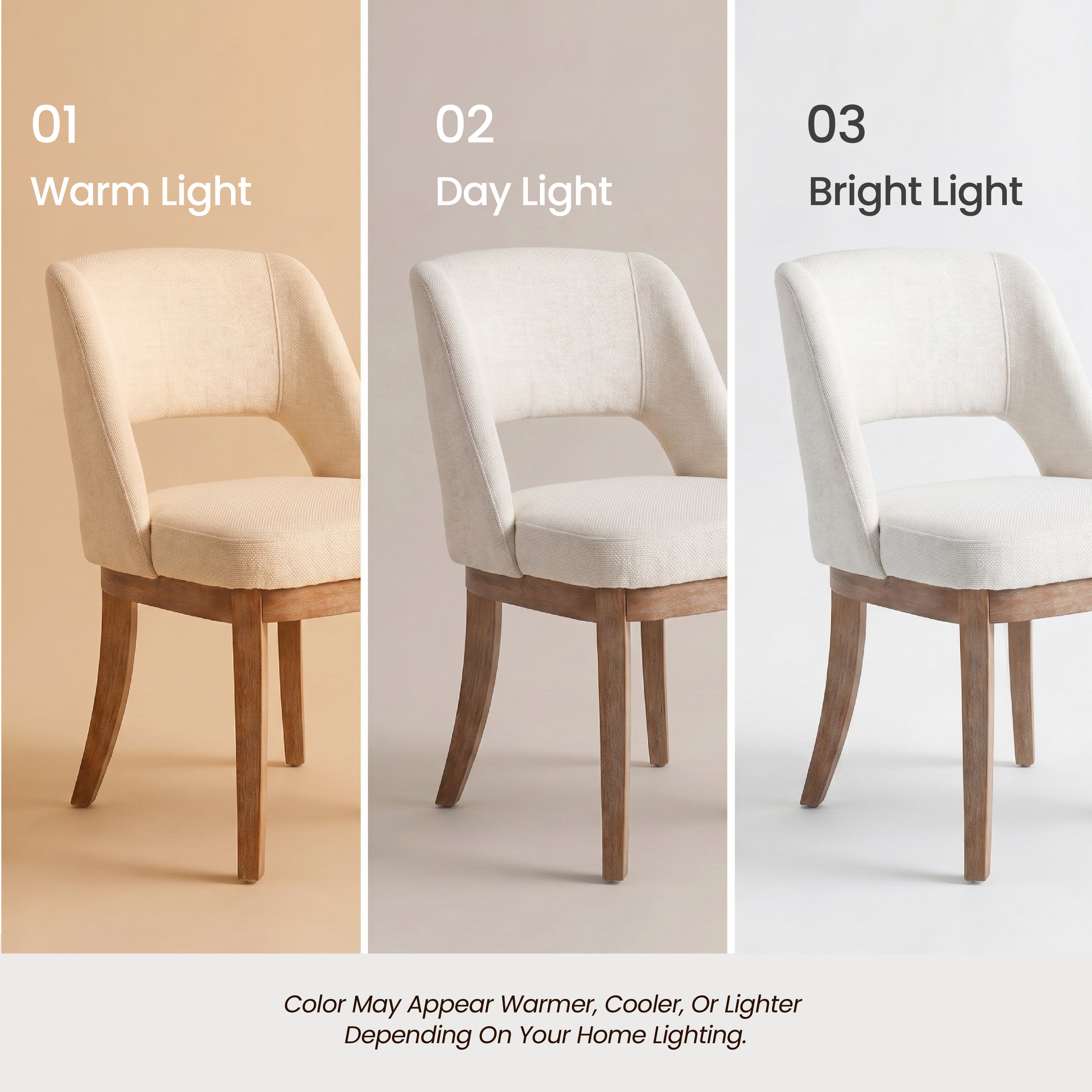 COLAMY ELVIA Upholstered Dining Chairs Set of 2 – Open Back Design
