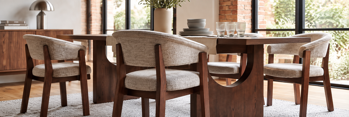 COLAMY HALO 72" Dining Table with HALO Luxe Dining Chairs Set for 4-6