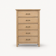 COLAMY HUSH Mid-Century Modern 5-Drawer Tall Dresser for Bedroom