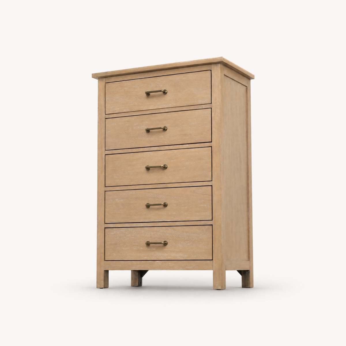 COLAMY HUSH Mid-Century Modern 5-Drawer Tall Dresser for Bedroom