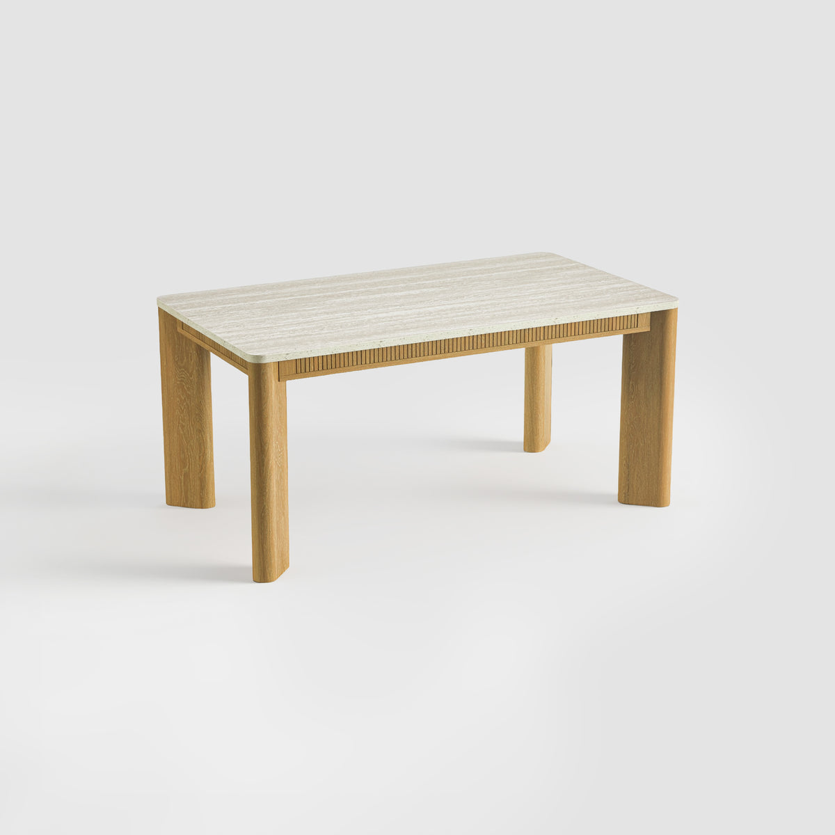COLAMY VERSE 63" Travertine-Inspired Dining Table for 4–6