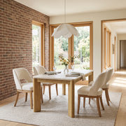 COLAMY VERSE 63" Dining Table with ELVIA Upholstered Dining Chairs Set for 4–6