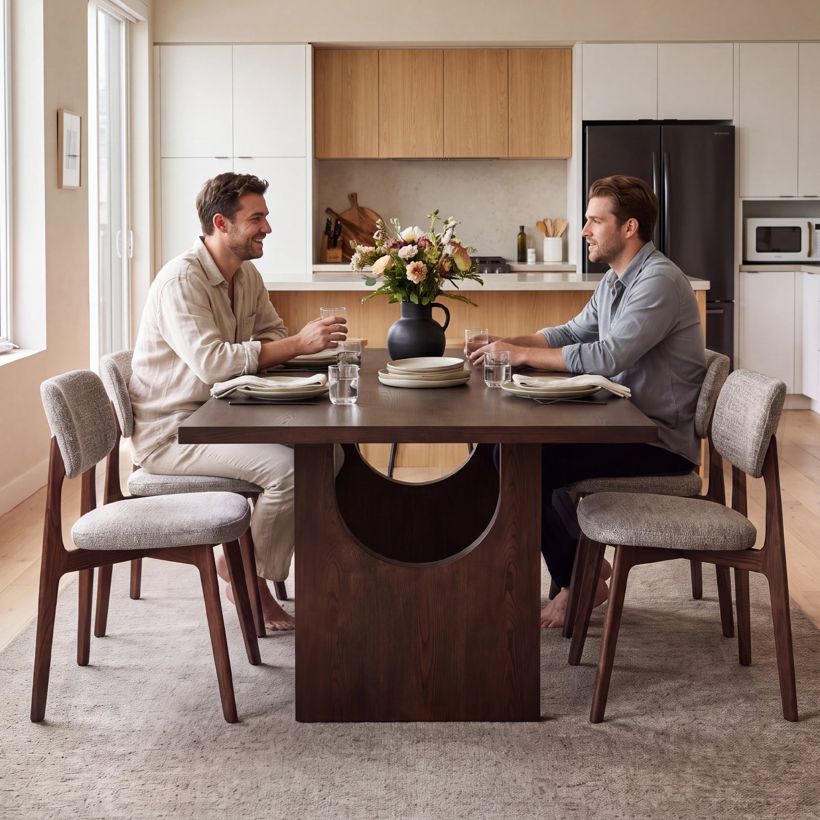 COLAMY HALO 72" Dining Table with HALO Prime Dining Chairs Set for 4-6