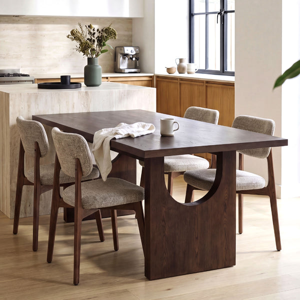 COLAMY HALO 72 inch dining table set with HALO PRIME upholstered dining chairs for 4