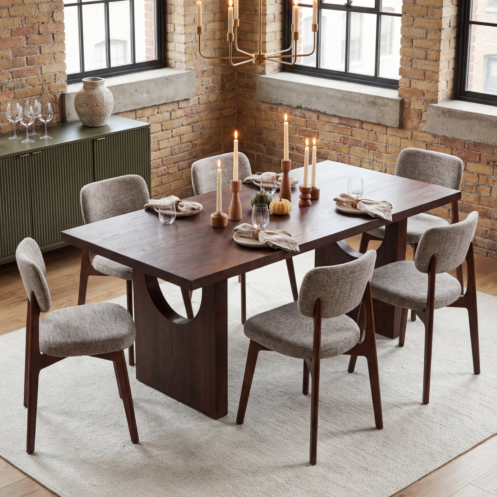 COLAMY HALO 72" Dining Table with HALO Prime Dining Chairs Set for 4-6
