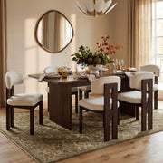 COLAMY HALO 63" Dining Table with HALO Wood Dining Chairs Set for 4-6