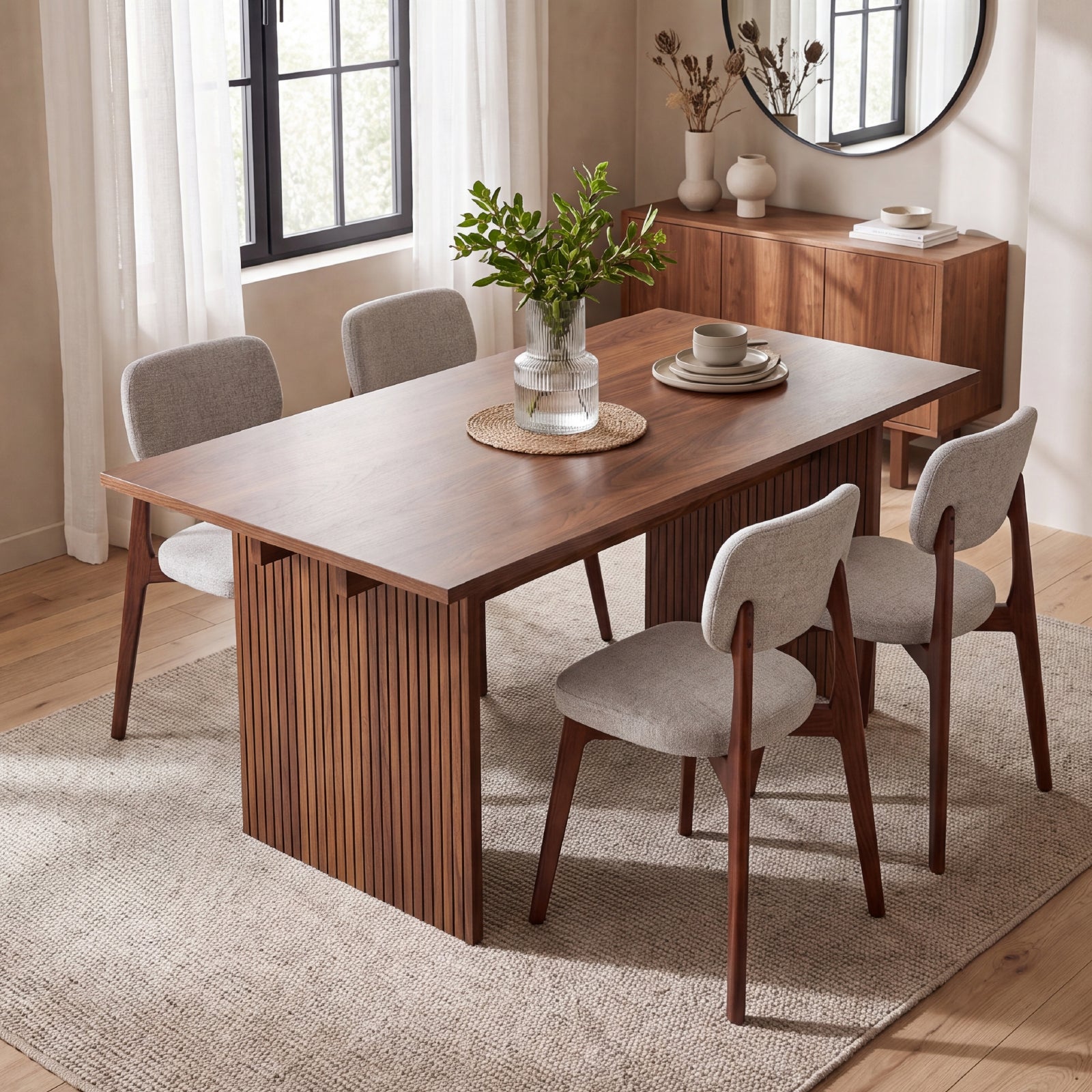 COLAMY HALO 63" Dining Table with HALO Prime Dining Chairs Set for 4-6