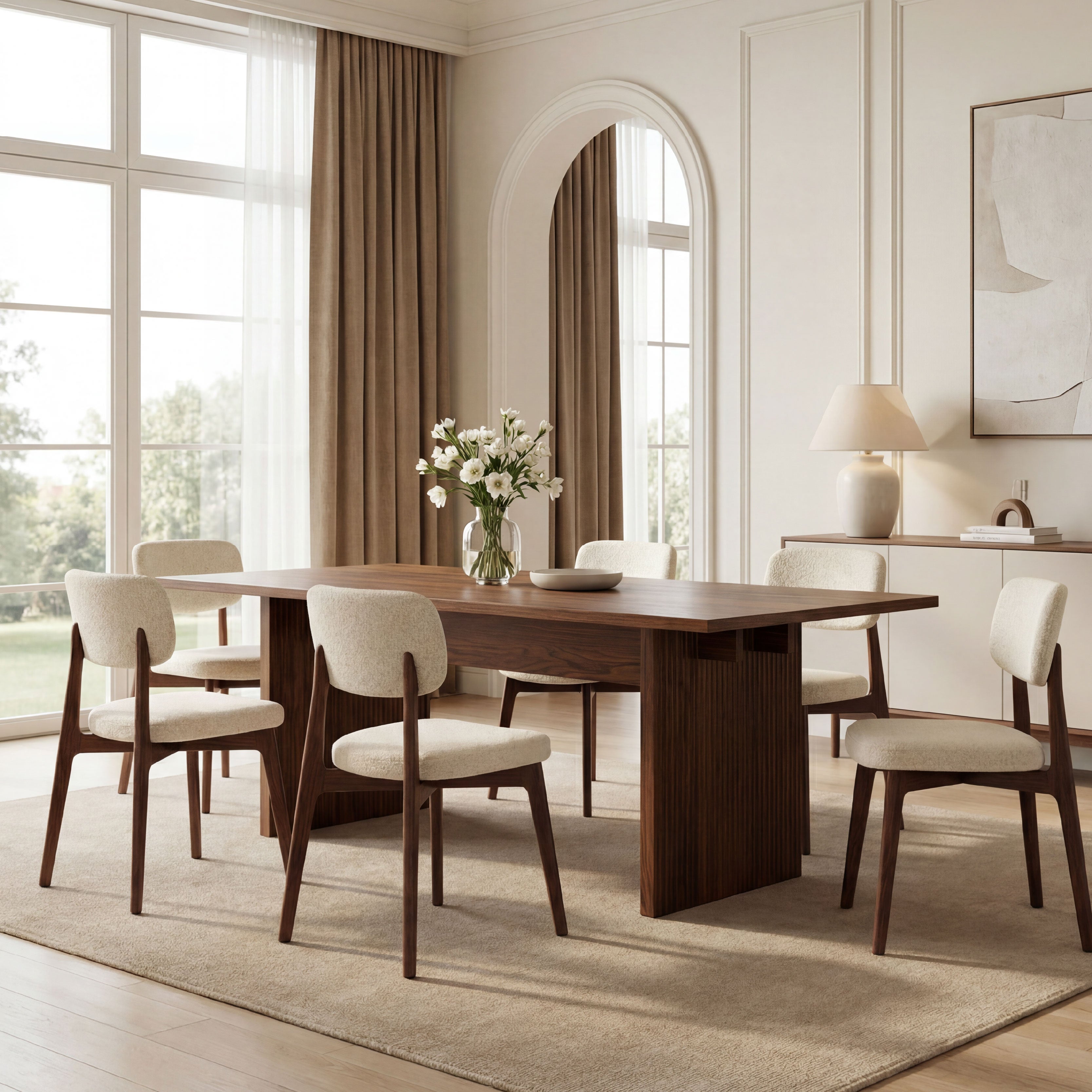 COLAMY HALO 63“ Modern Farmhouse Dining Table