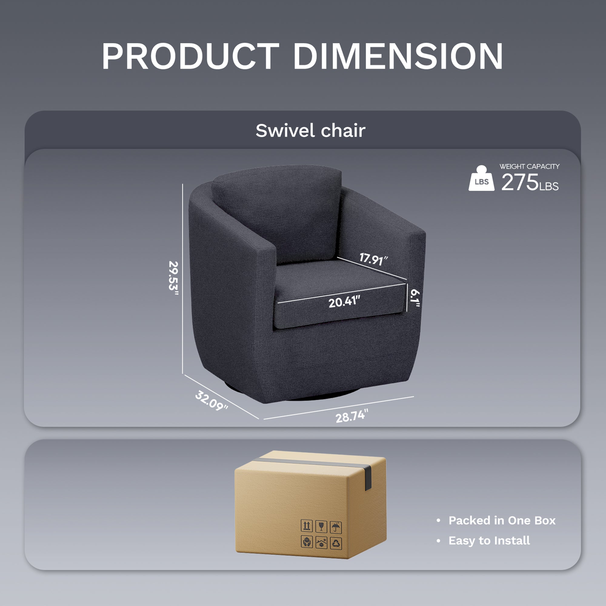COLAMY Round Shape Upholstered Accent Chair