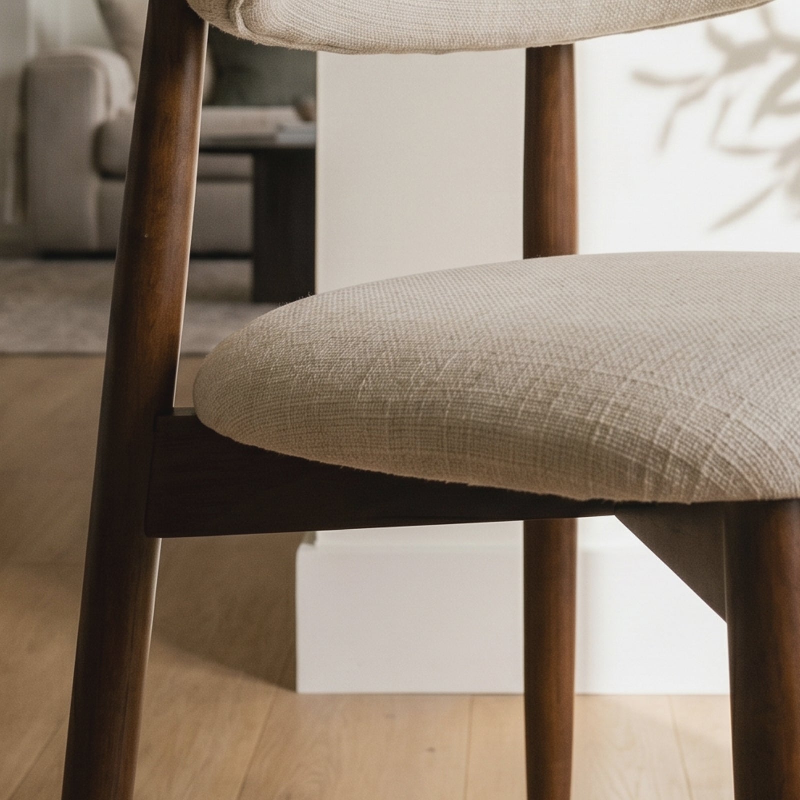 Detail Shot Of COLAMY Mid Century Modern Upholstered Dining Chair