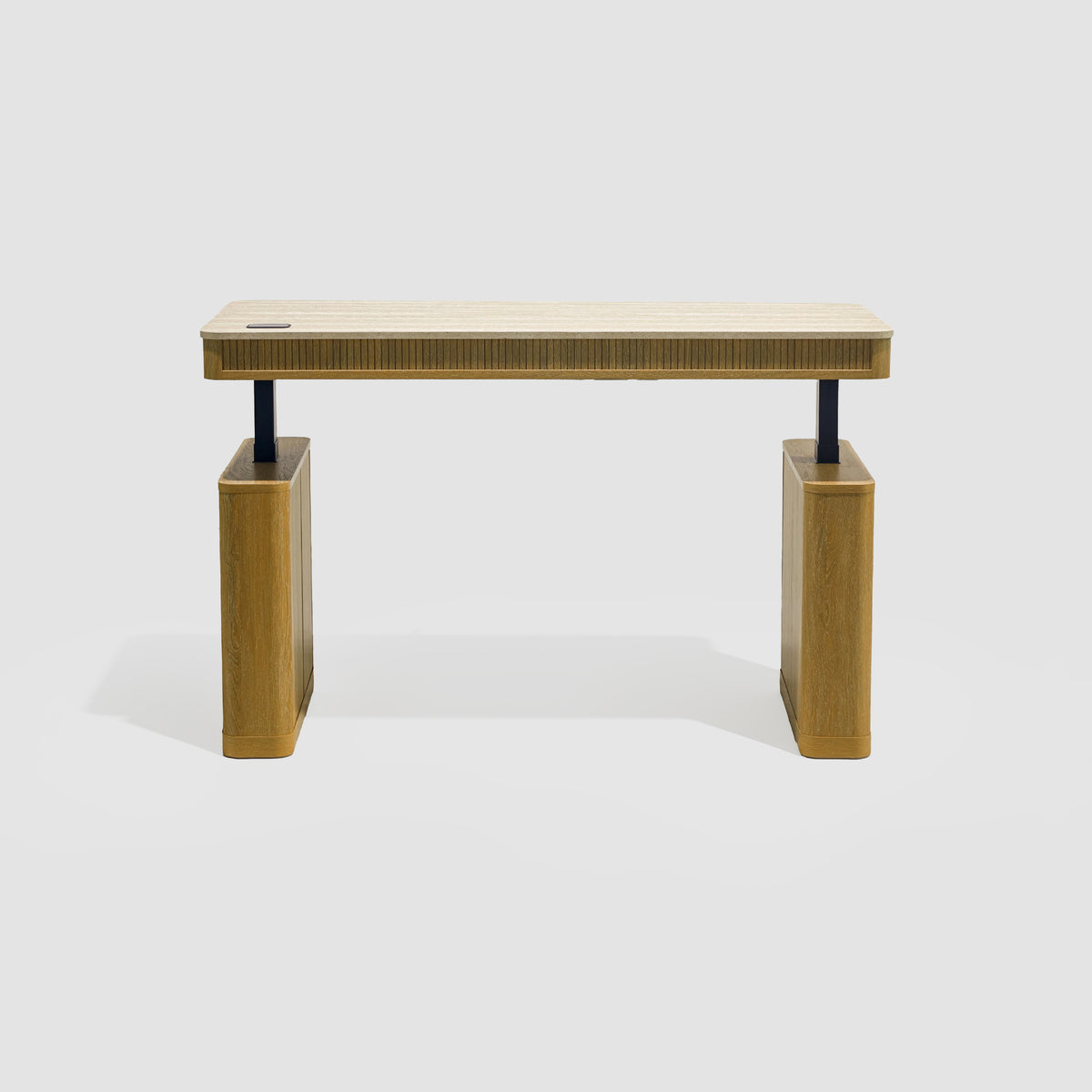 COLAMY VERSE Modern Fluted Electric Adjustable Standing Desk with Storage