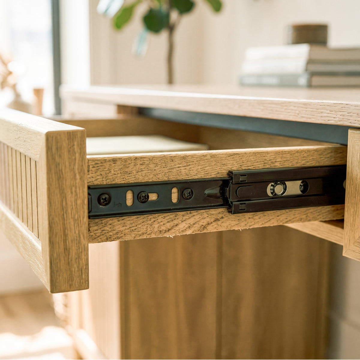 COLAMY VERSE Modern Fluted Electric Adjustable Standing Desk with Storage