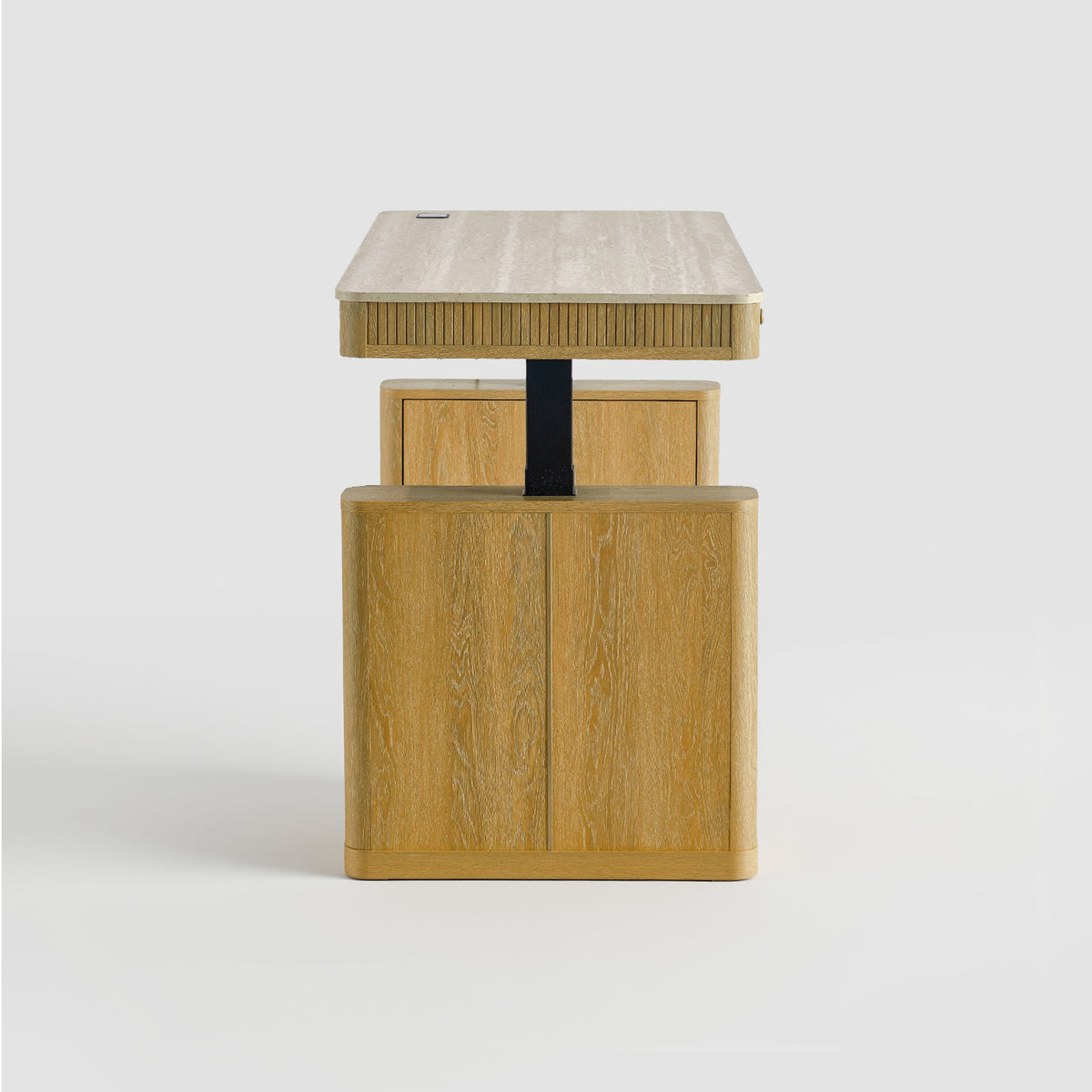 COLAMY VERSE Modern Fluted Electric Adjustable Standing Desk with Storage