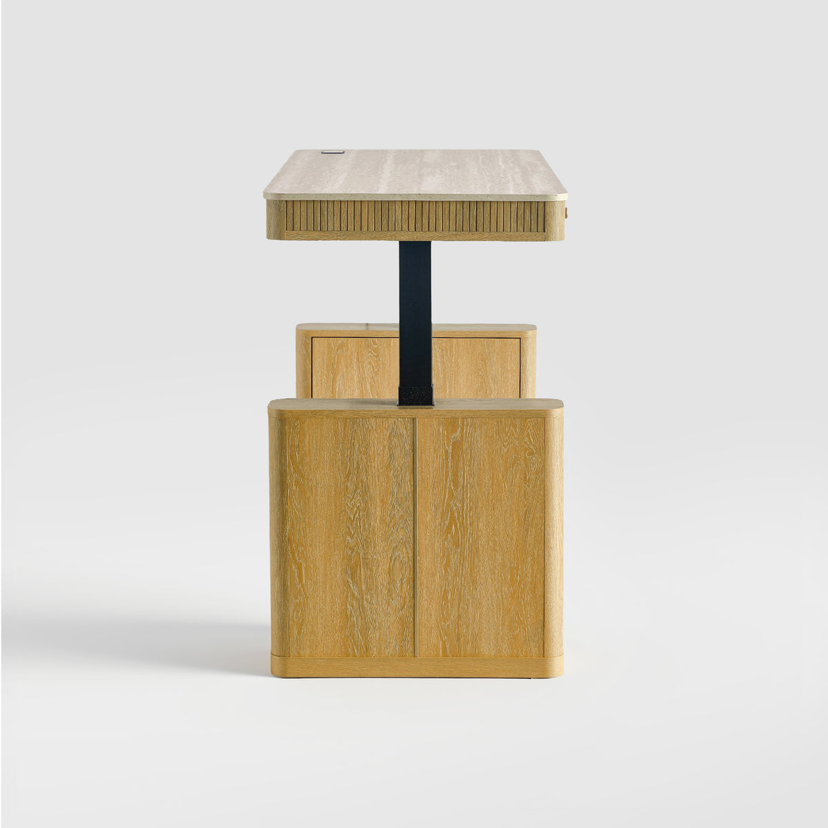 COLAMY VERSE Modern Fluted Electric Adjustable Standing Desk with Storage