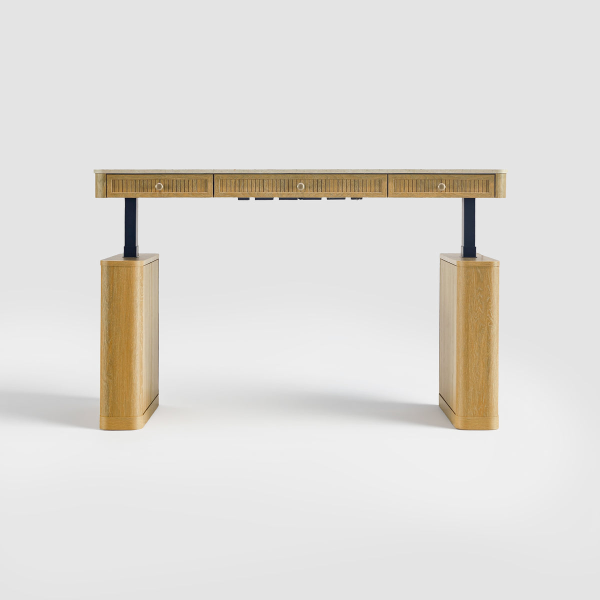 COLAMY VERSE Modern Fluted Electric Adjustable Standing Desk with Storage