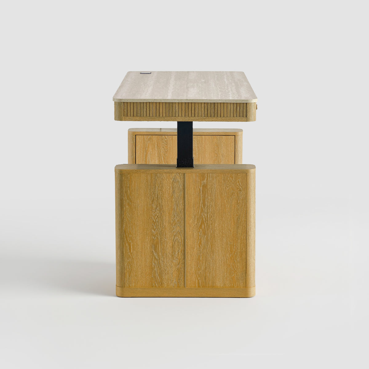 COLAMY VERSE Modern Fluted Electric Adjustable Standing Desk with Storage