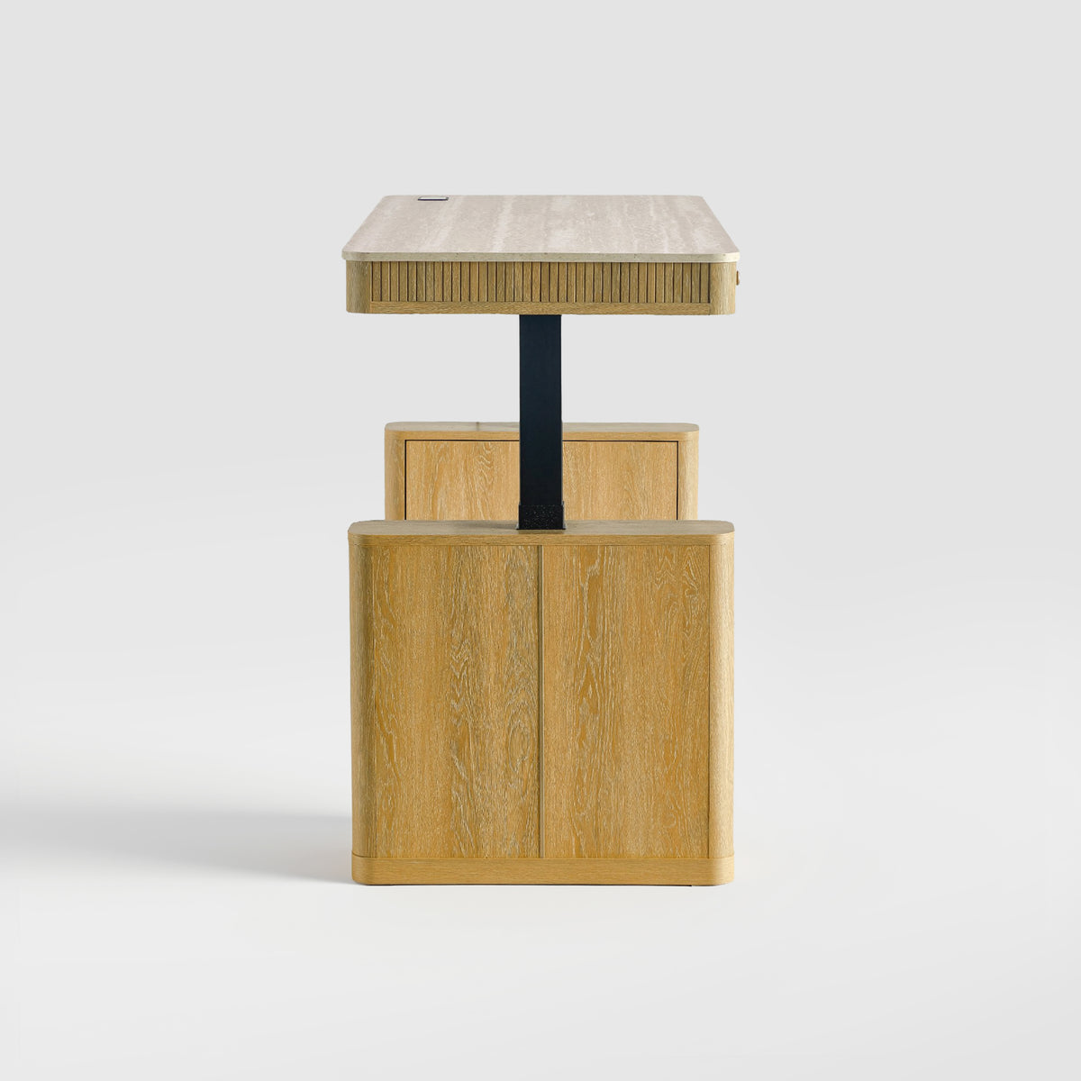 COLAMY VERSE Modern Fluted Electric Adjustable Standing Desk with Storage
