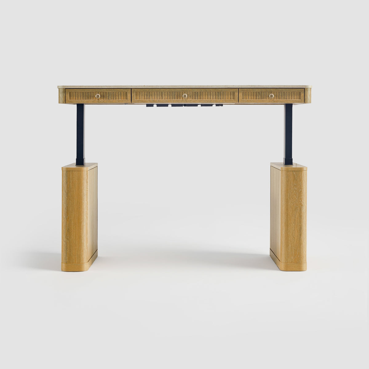 COLAMY VERSE Modern Fluted Electric Adjustable Standing Desk with Storage