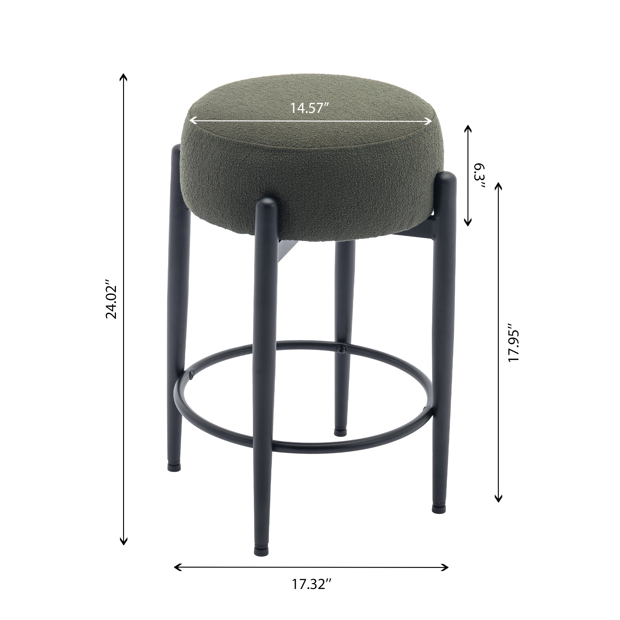 COLAMY Round Backless Seat Bar Stool