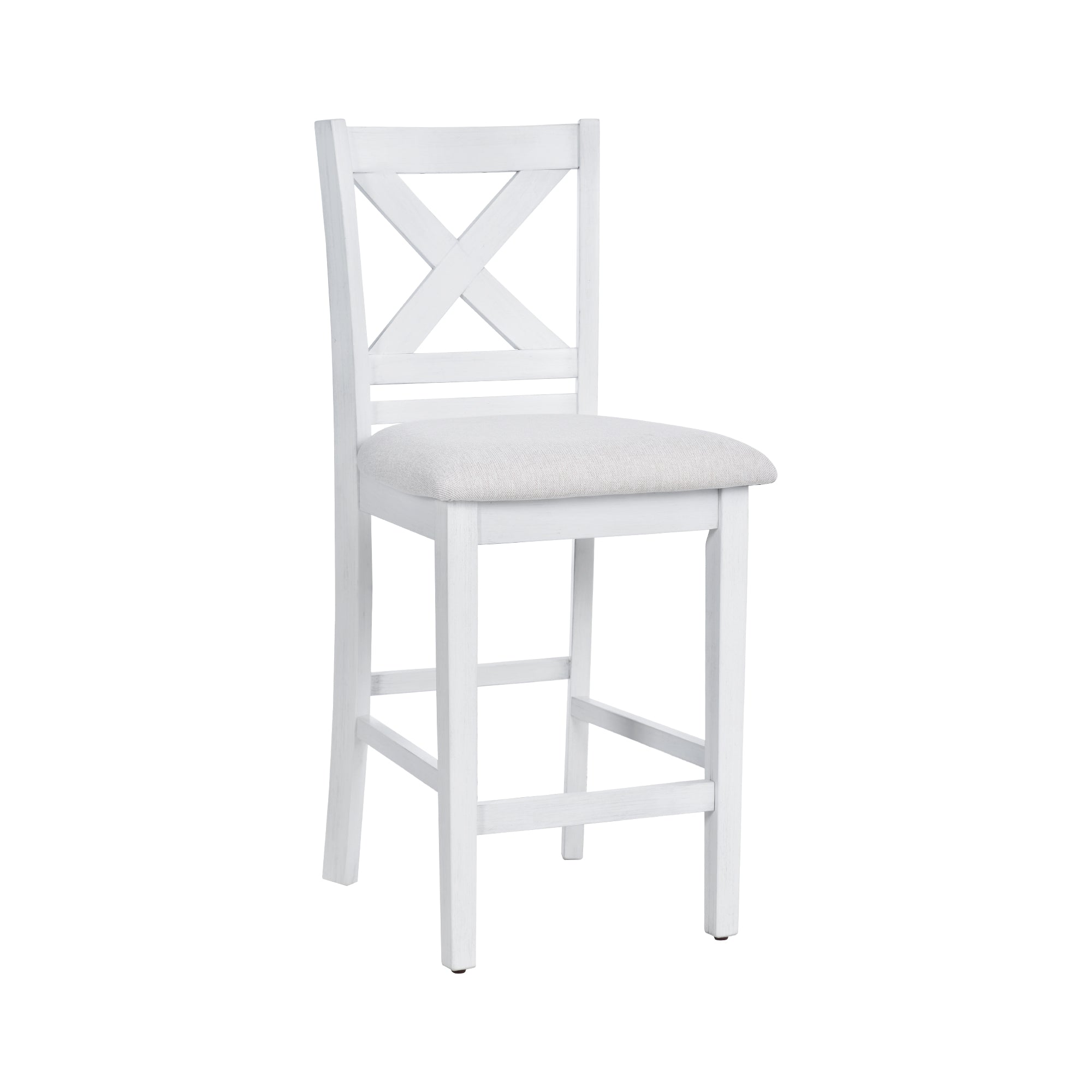 COLAMY Upholstered Lattice Back Bar Stool