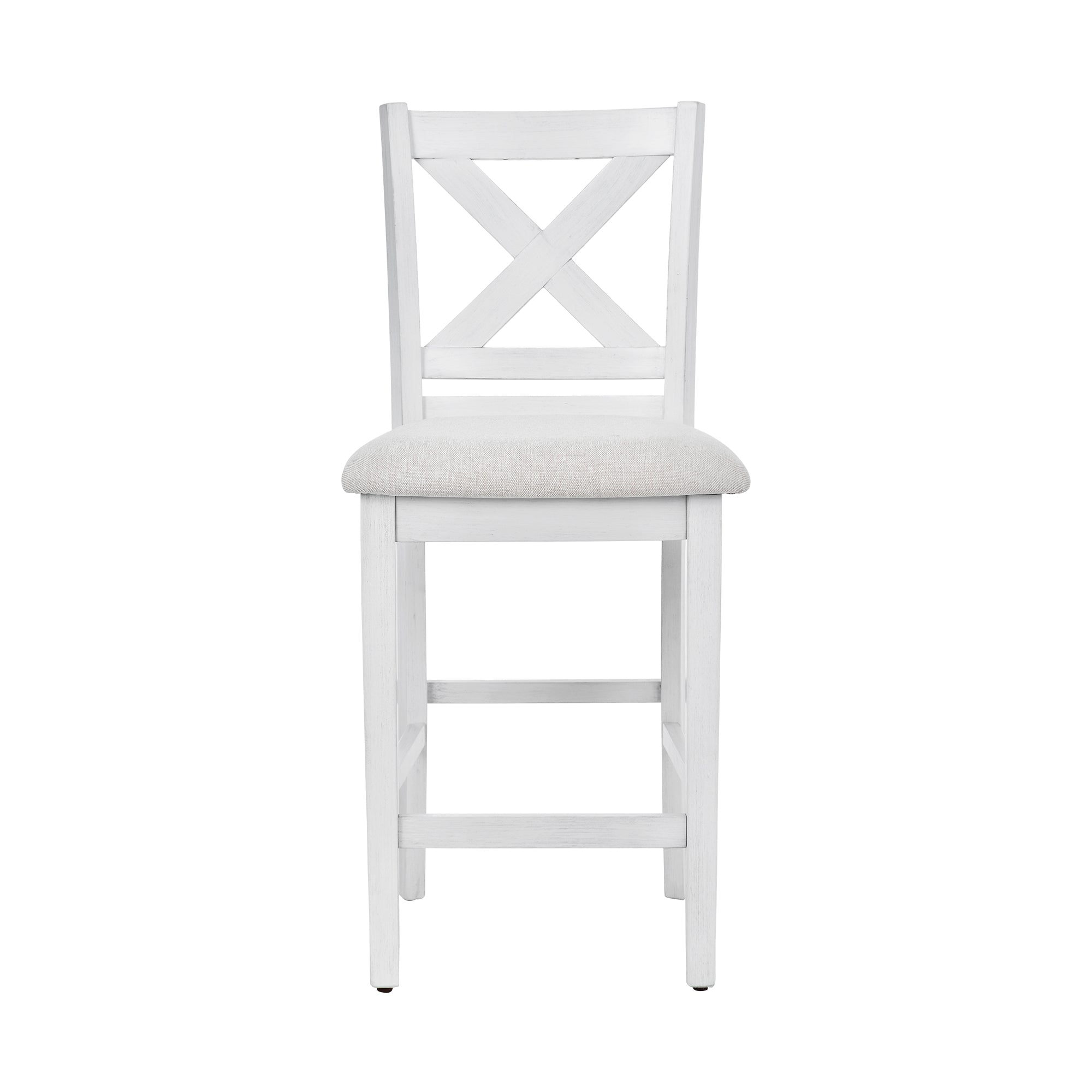 COLAMY Upholstered Lattice Back Bar Stool