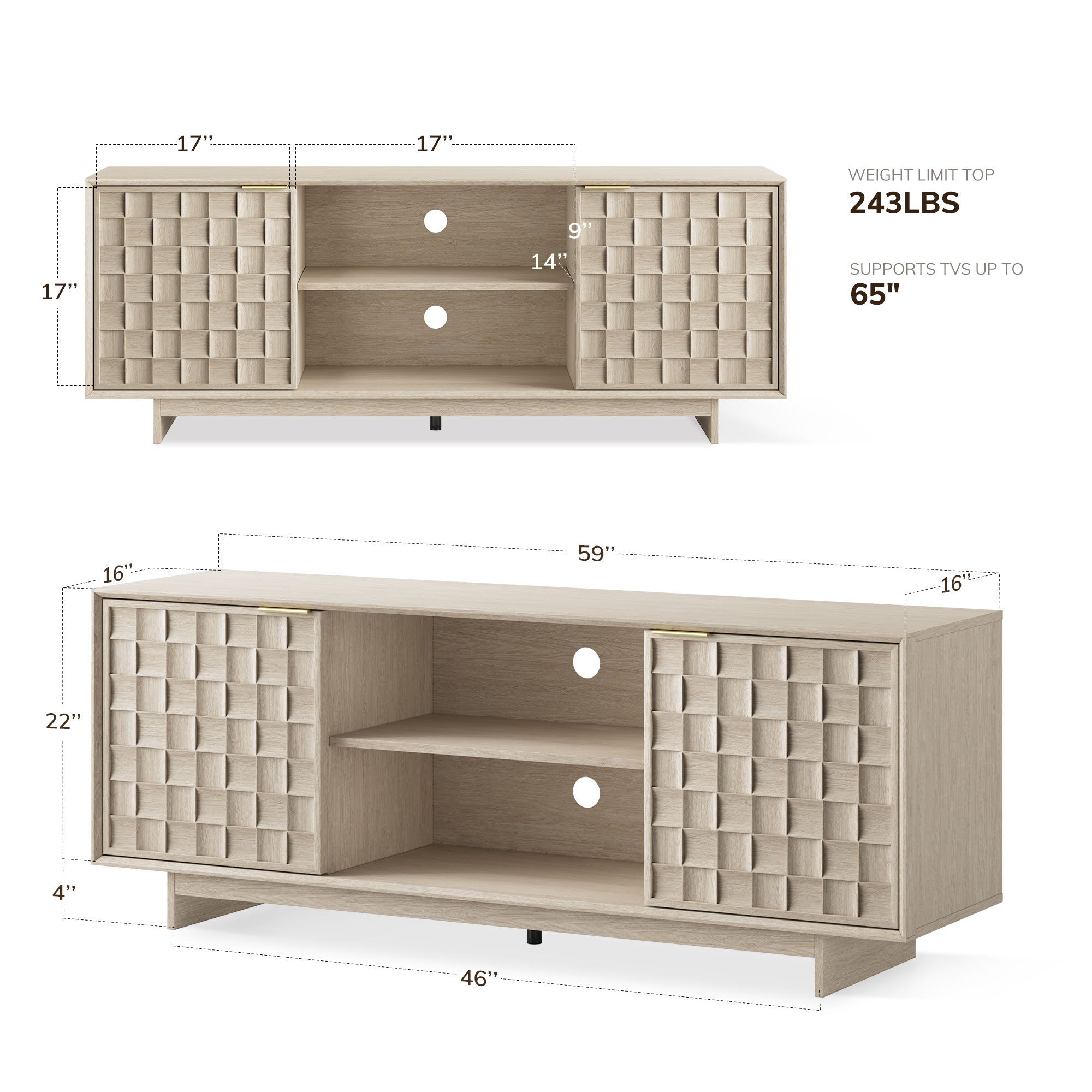 COLAMY TV Stand with Storage