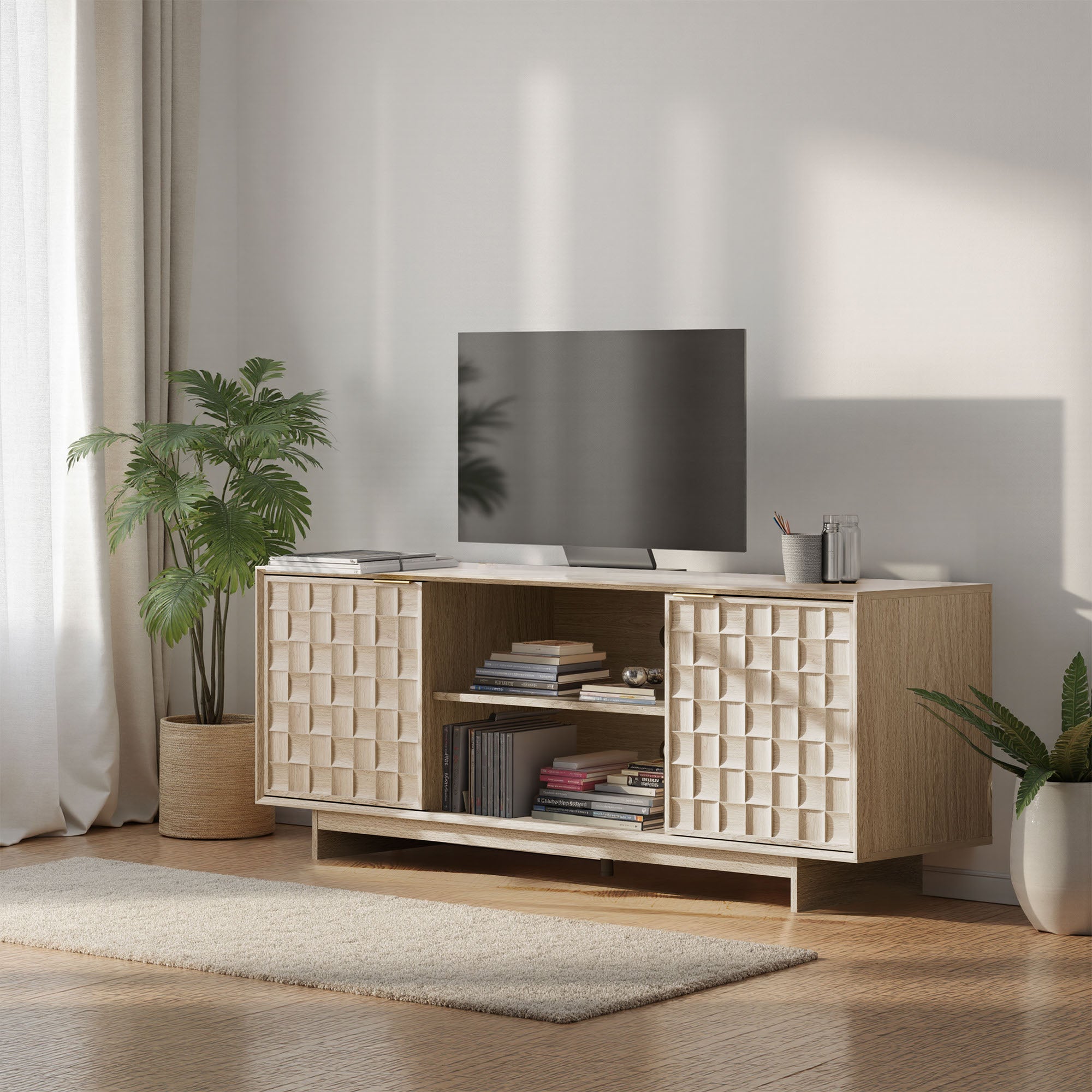 COLAMY TV Stand with Storage